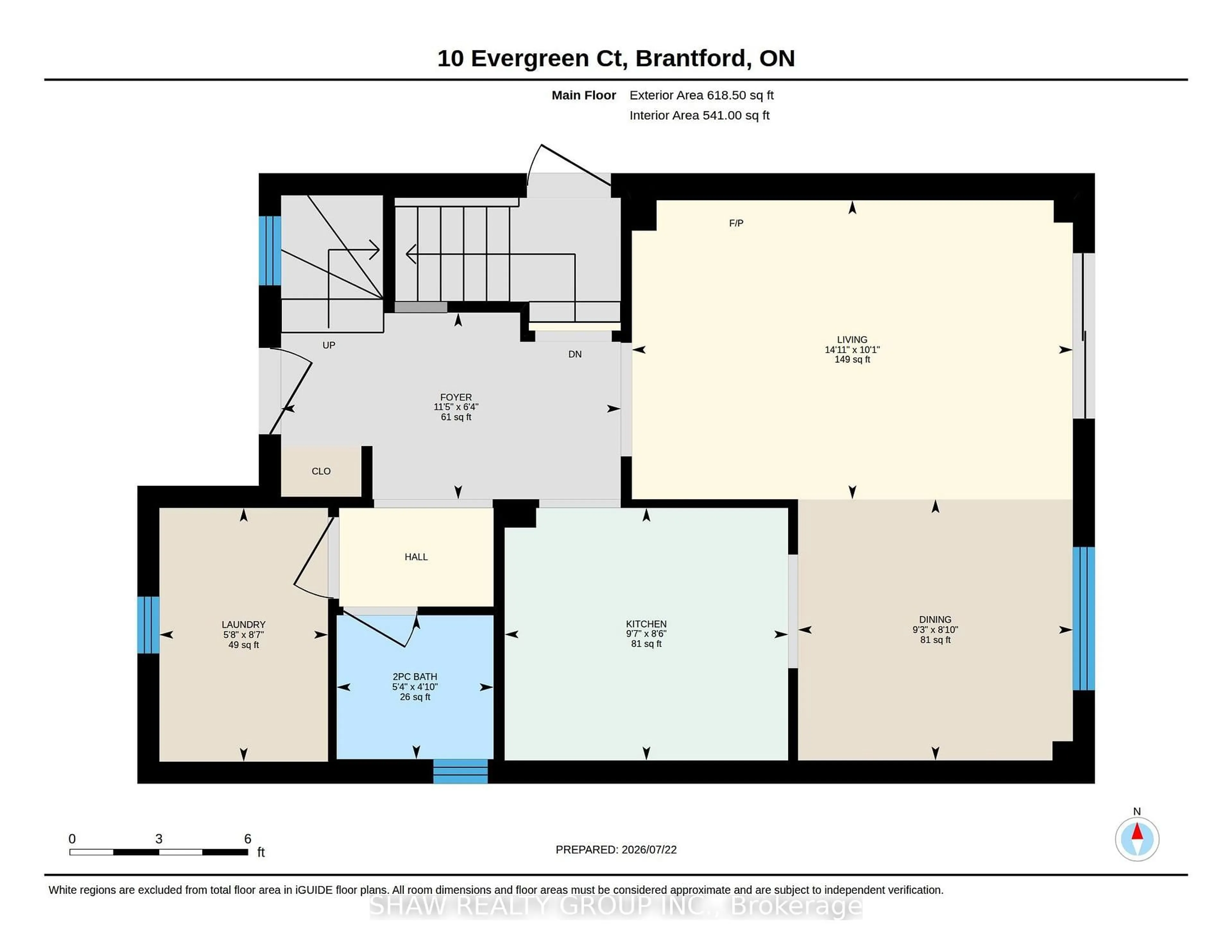 Floor plan for 10 Evergreen Crt, Brantford Ontario N3T 5J6