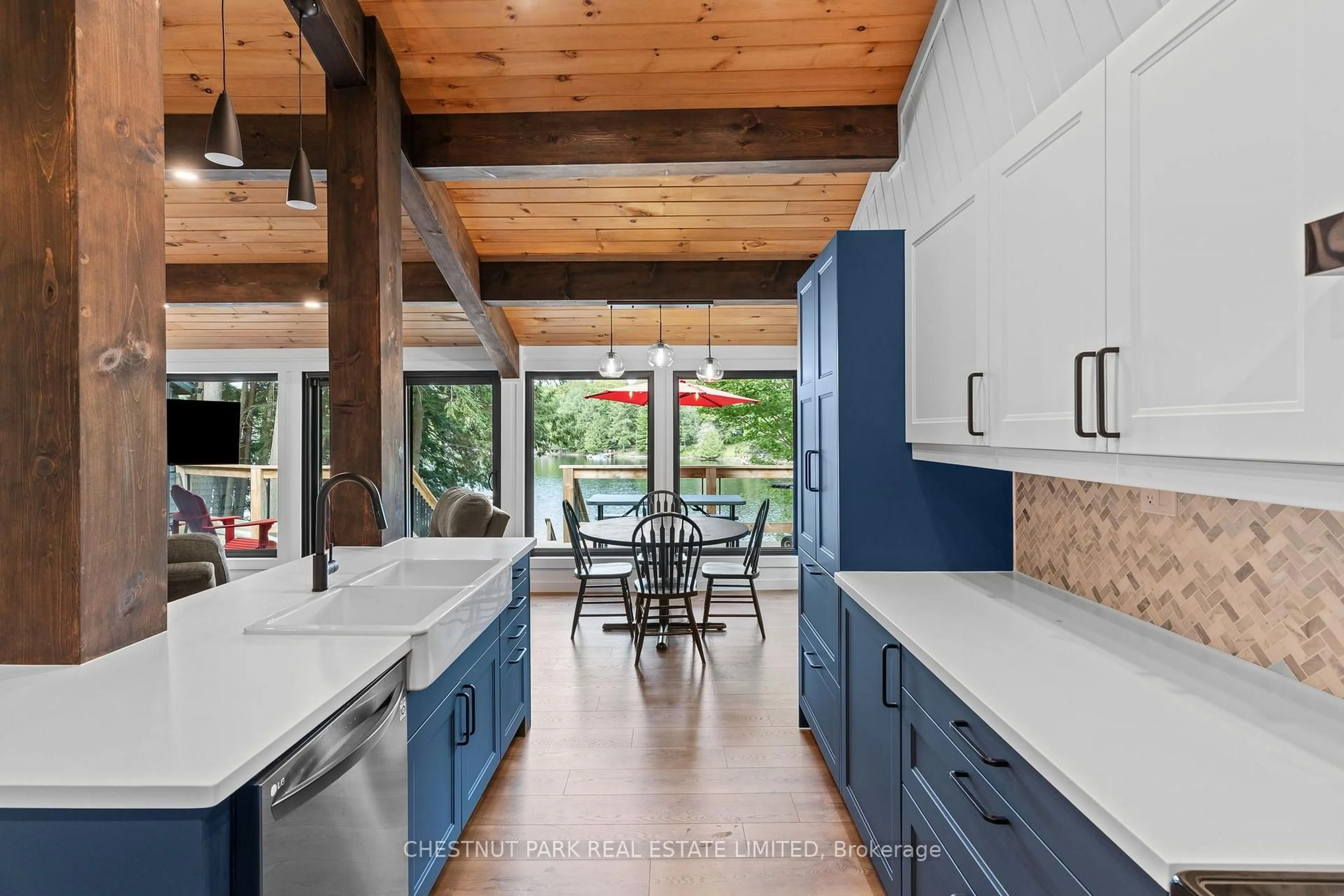 Open concept kitchen, ceramic/tile floor for 1004 Aztec Tr, Dysart et al Ontario K0M 1S0