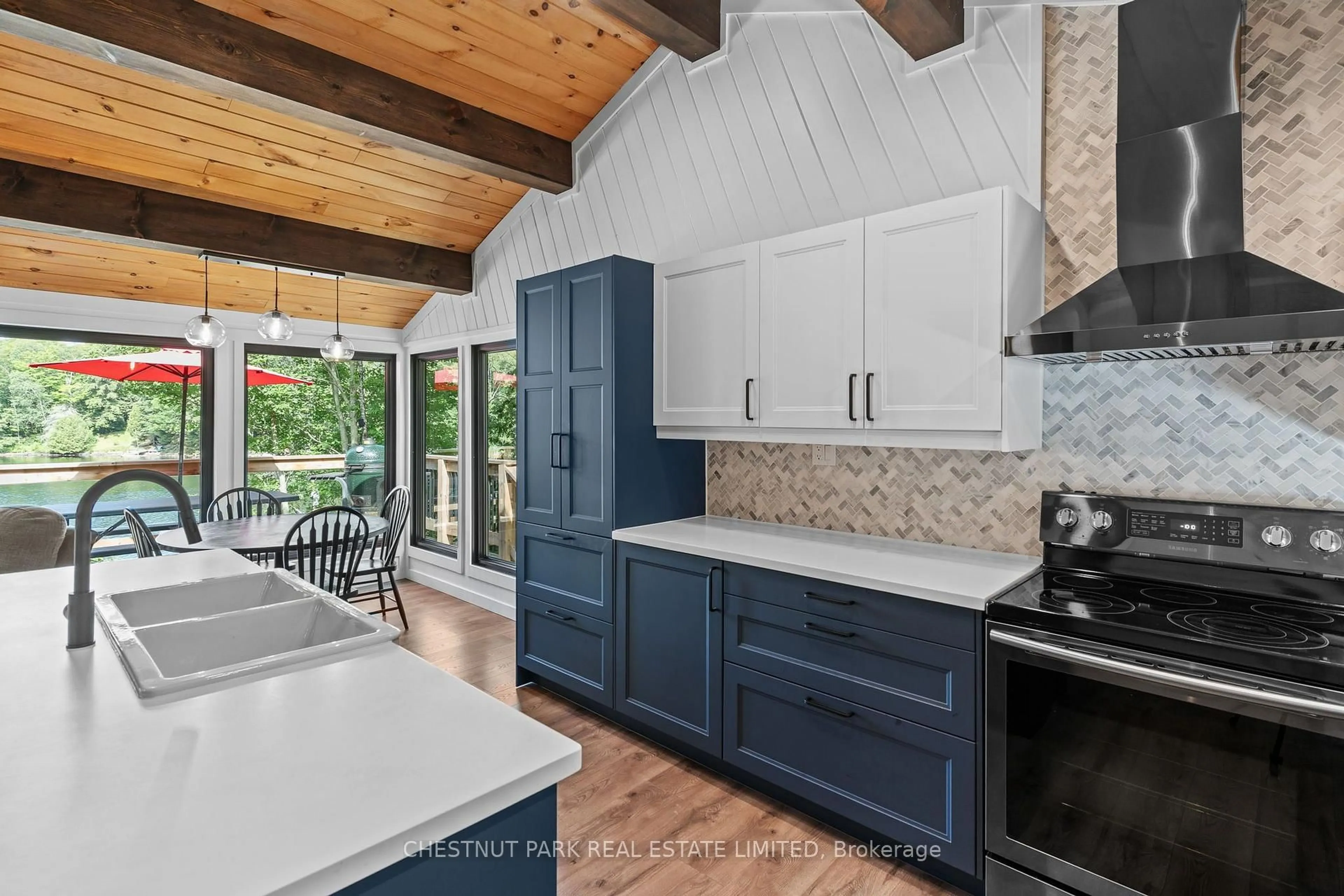 Open concept kitchen, ceramic/tile floor for 1004 Aztec Tr, Dysart et al Ontario K0M 1S0