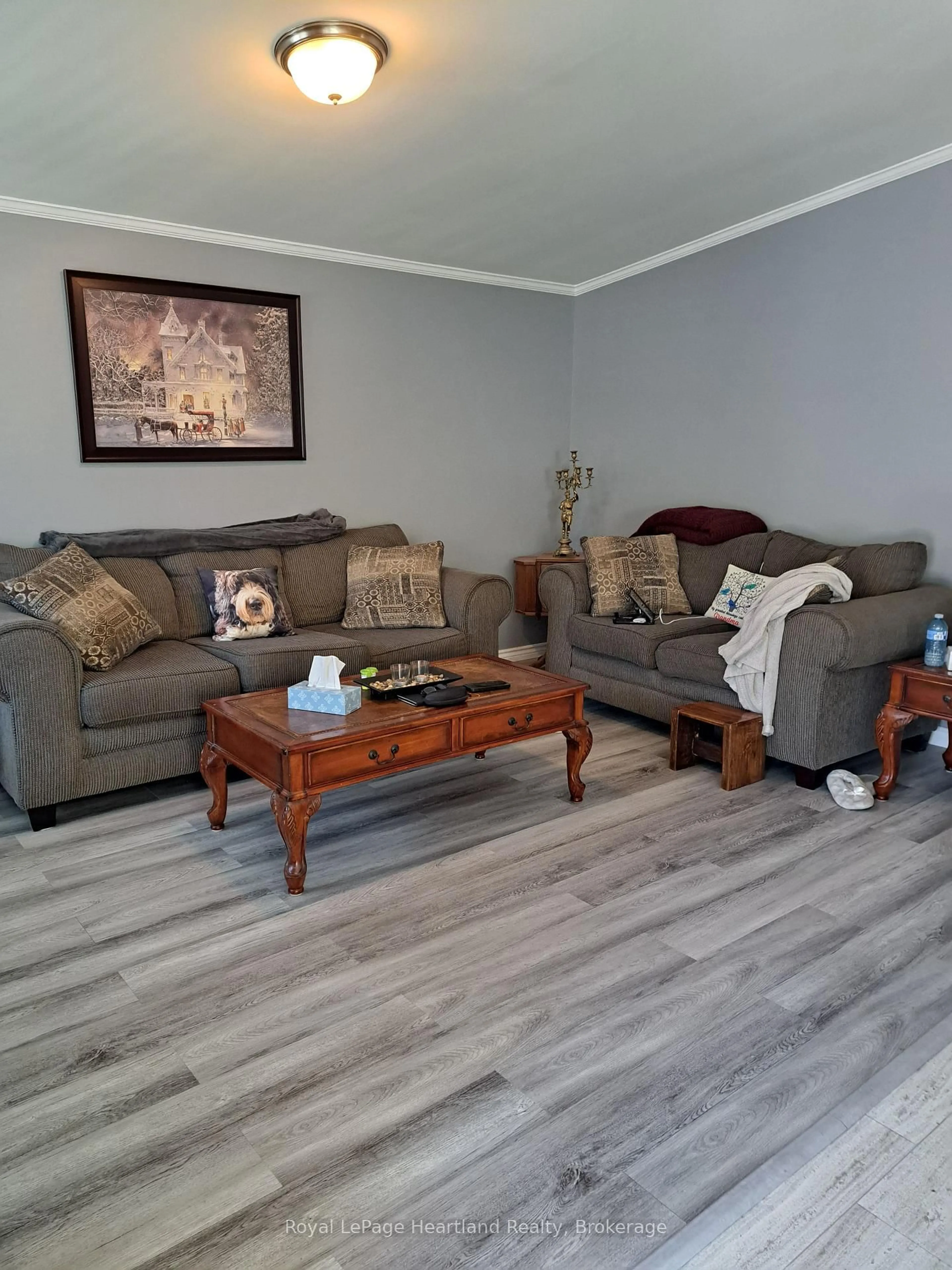 Living room with furniture, wood/laminate floor for 9 Bond St, Strathroy-Caradoc Ontario N7G 0C5