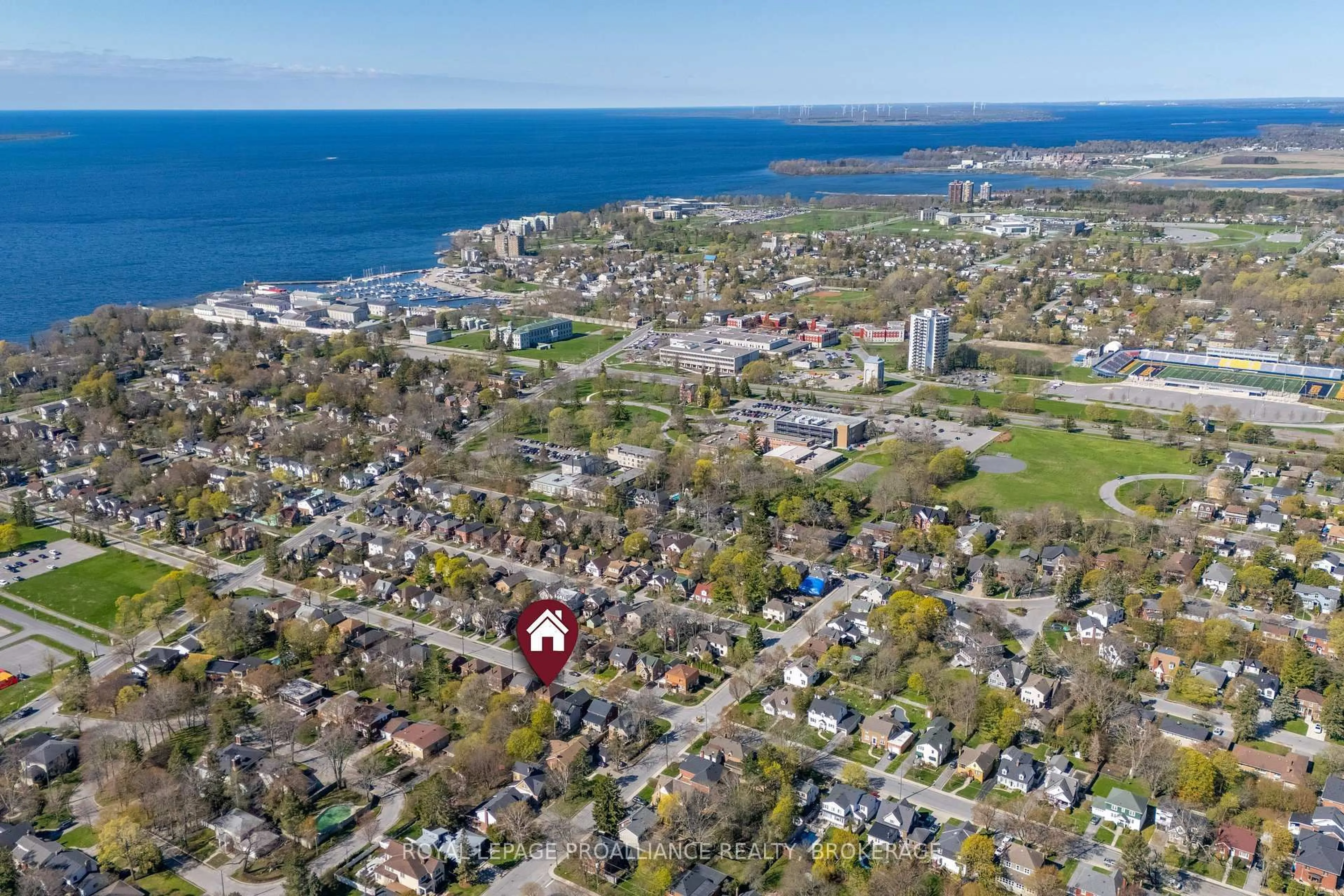 A pic from outside/outdoor area/front of a property/back of a property/a pic from drone, water/lake/river/ocean view for 201 Willingdon Ave, Kingston Ontario K7L 4H9