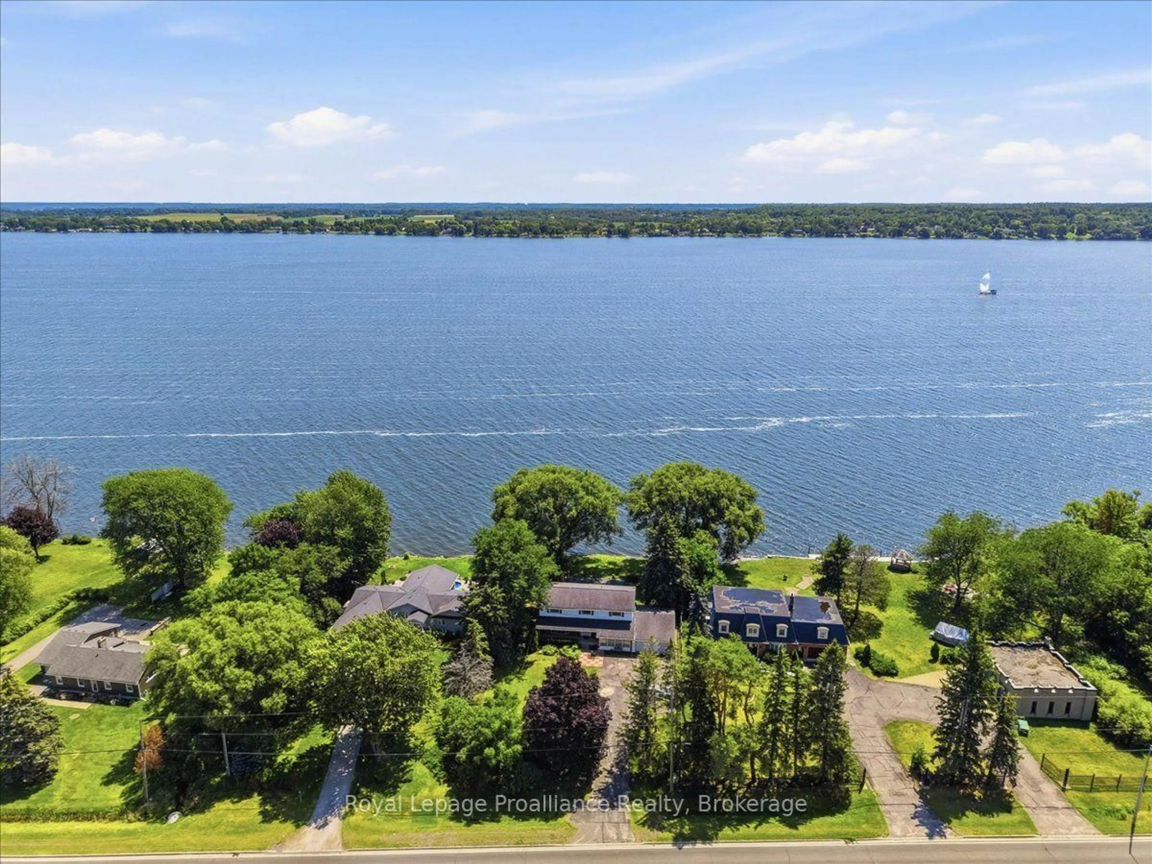 A pic from outside/outdoor area/front of a property/back of a property/a pic from drone, water/lake/river/ocean view for 1658 Old Highway 2, Quinte West Ontario K8N 4Z2