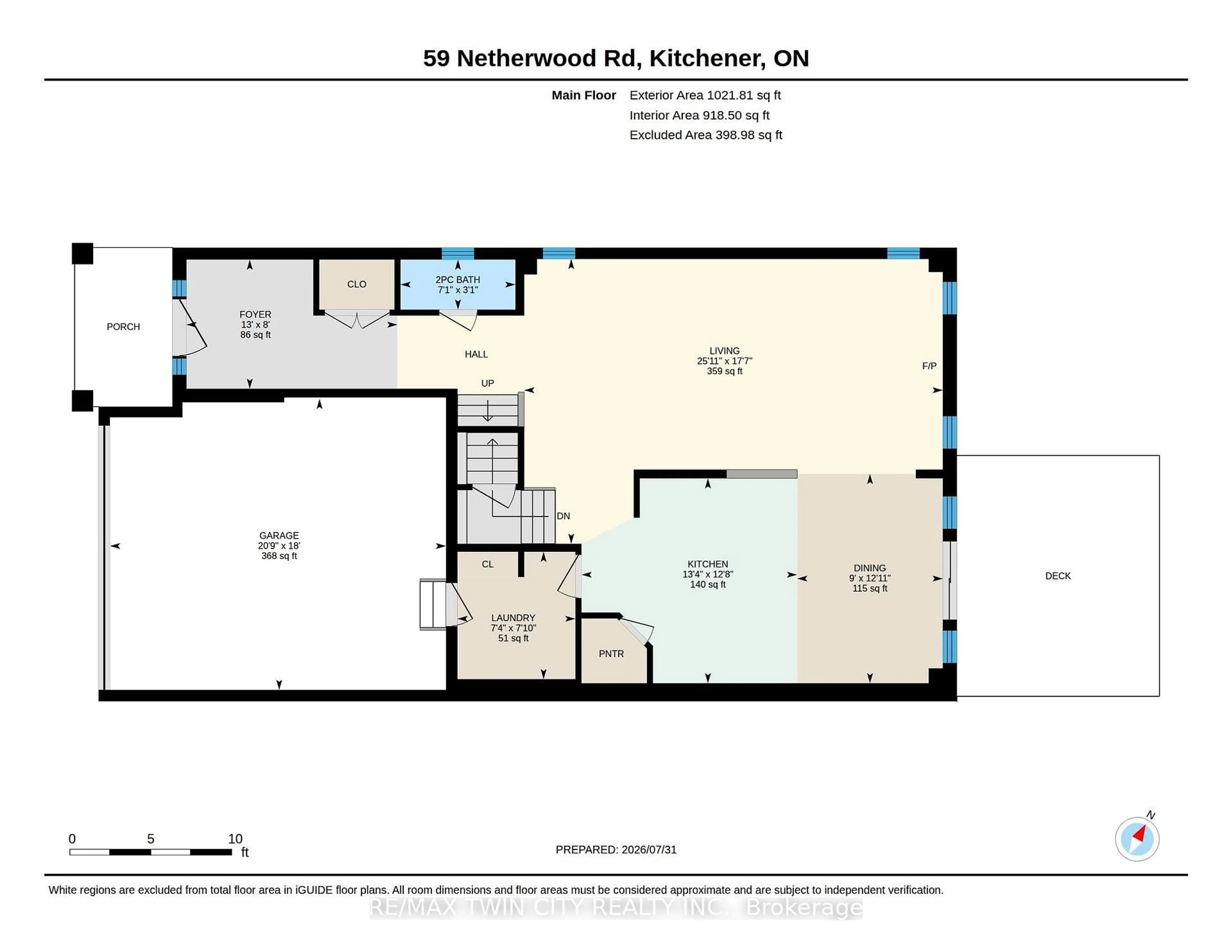 Floor plan for 59 Netherwood Rd, Kitchener Ontario N2P 0E4
