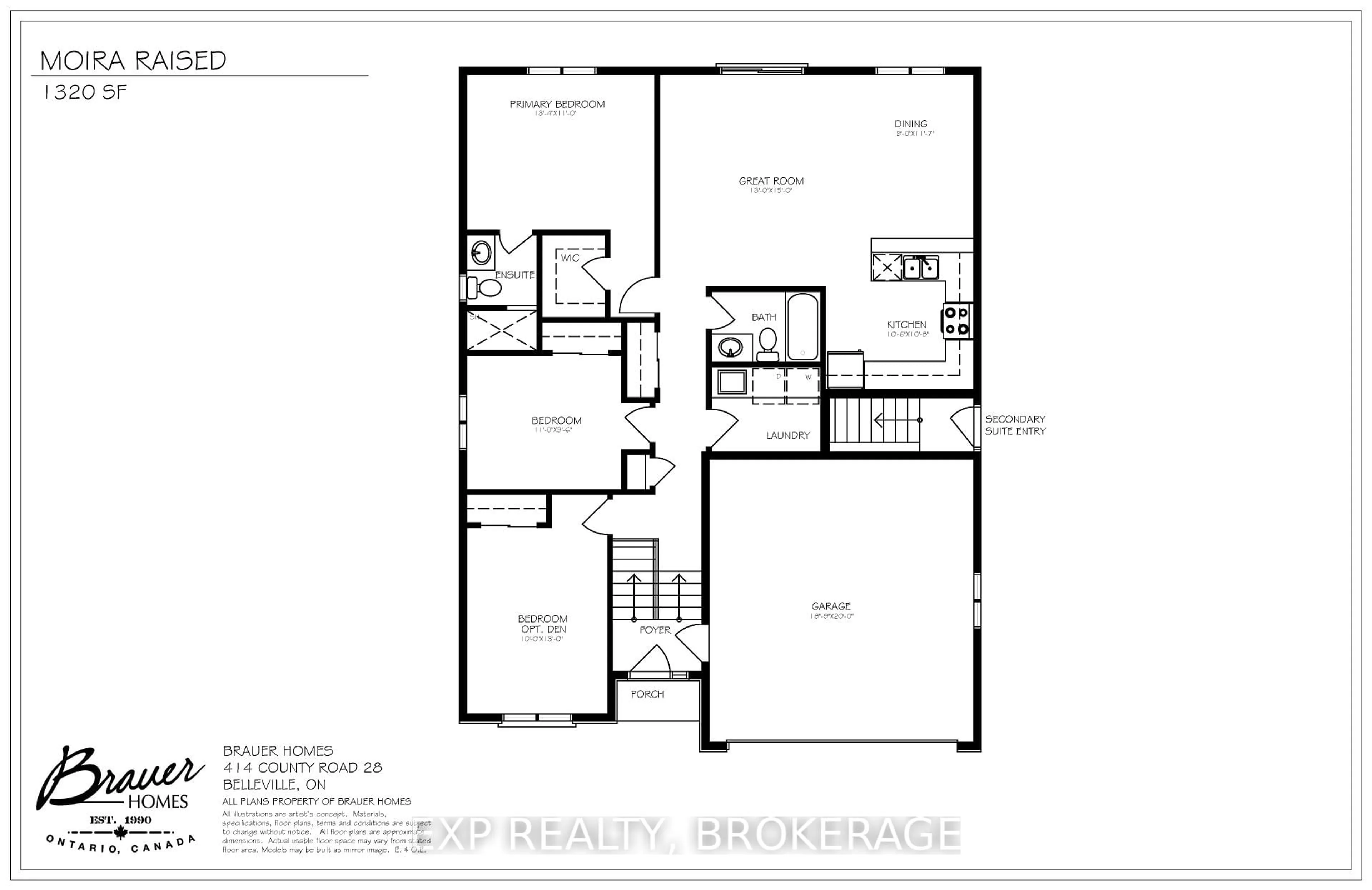 Floor plan for 54 SUMMIT (Lot 27) Cres, Belleville Ontario K8N 0A2