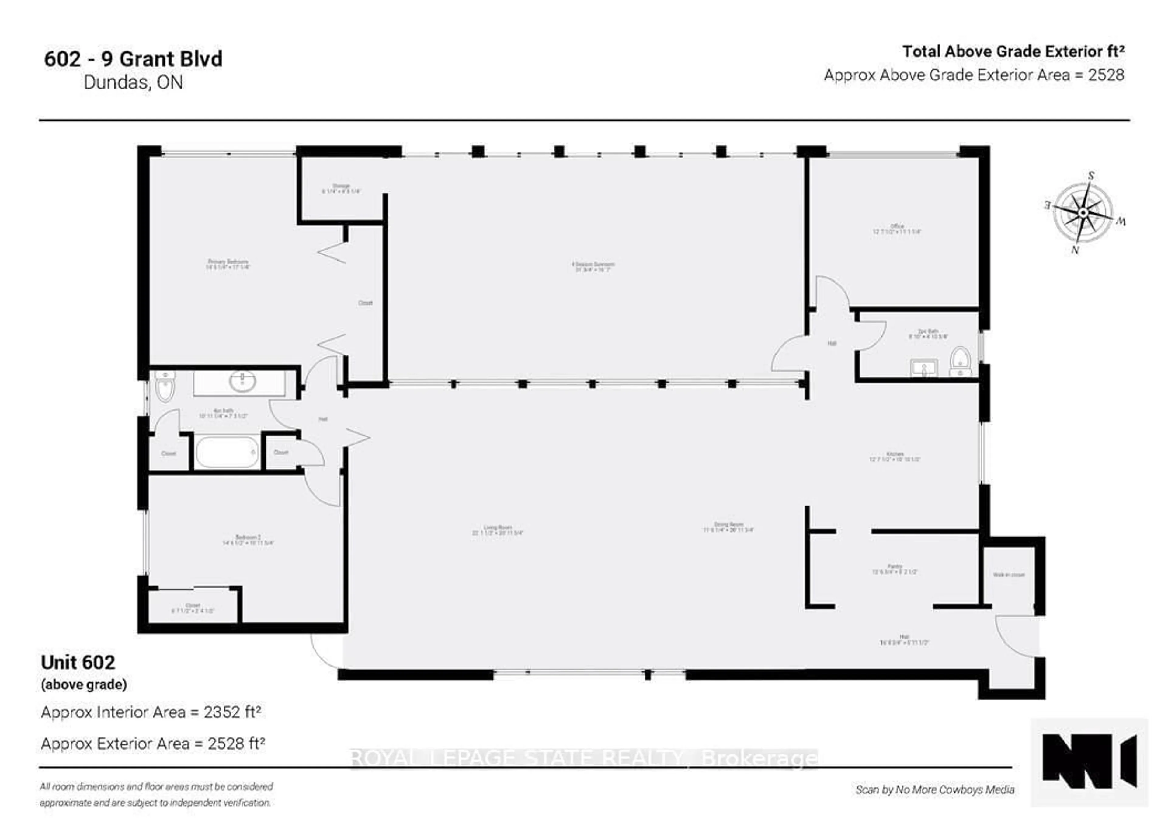 Floor plan for 9 Grant Blvd #602, Hamilton Ontario L9H 4L5