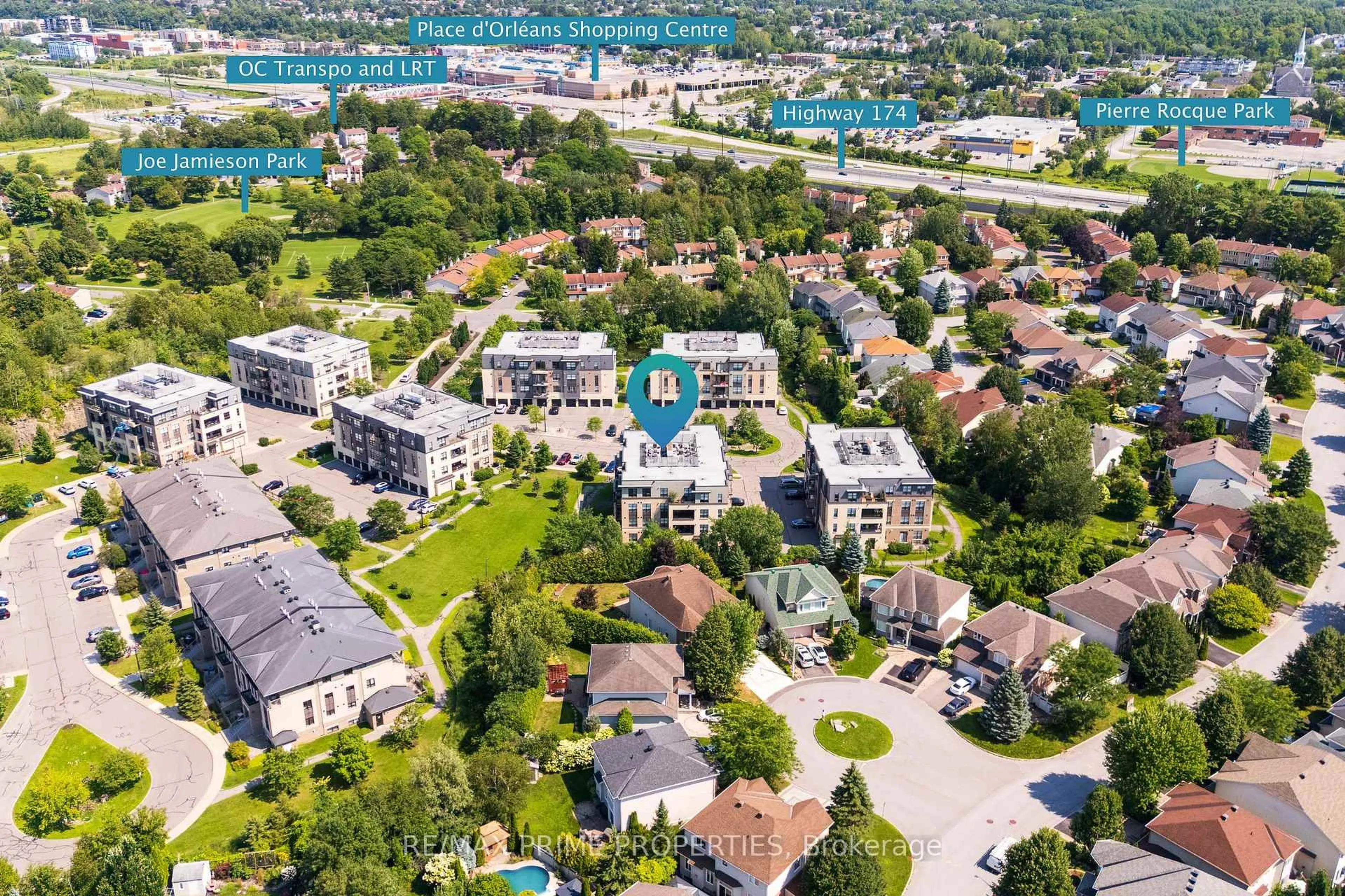 A pic from outside/outdoor area/front of a property/back of a property/a pic from drone, unknown for 100 Montblanc Private #302, Ottawa Ontario K1C 0B2