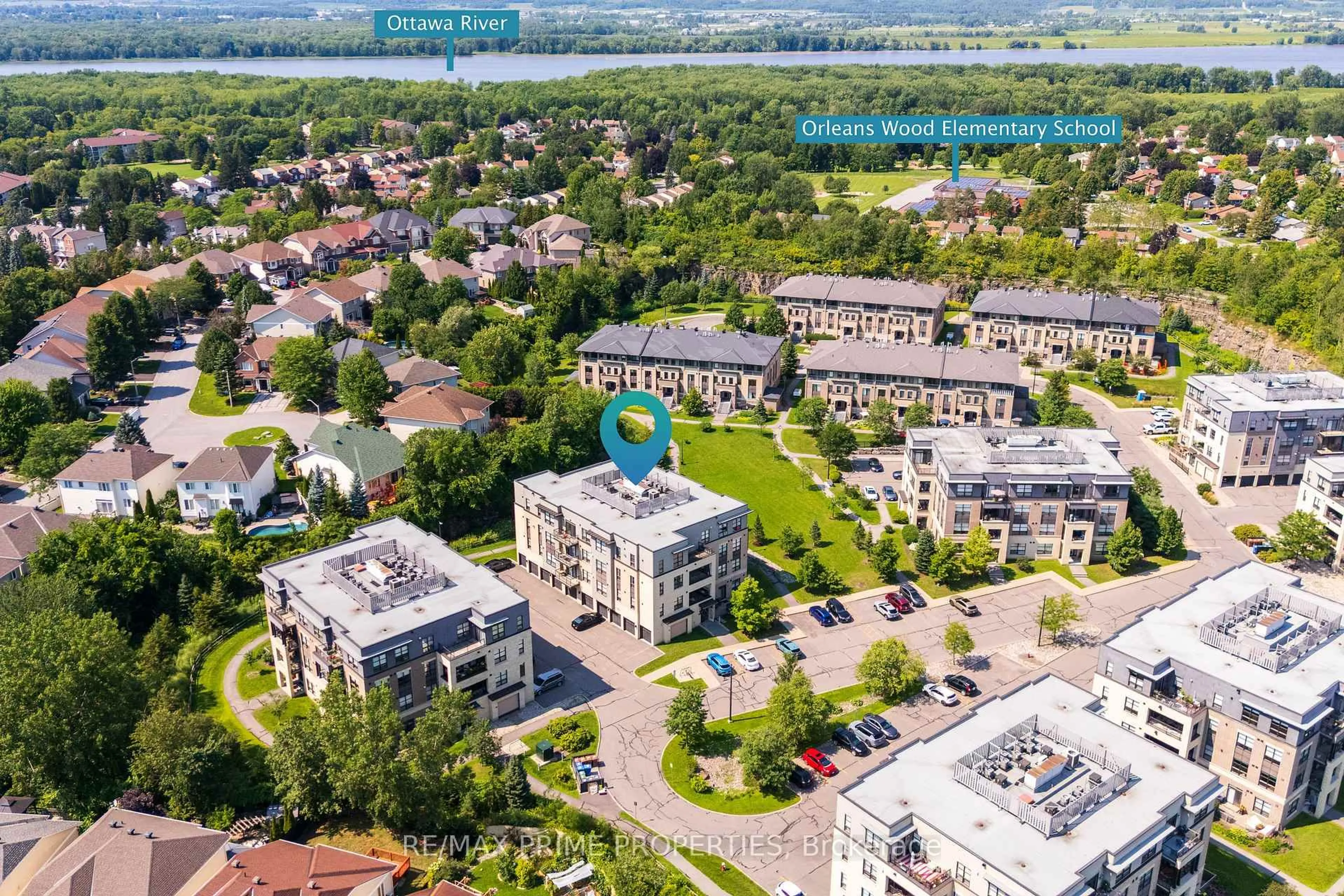 A pic from outside/outdoor area/front of a property/back of a property/a pic from drone, city buildings view from balcony for 100 Montblanc Private #302, Ottawa Ontario K1C 0B2