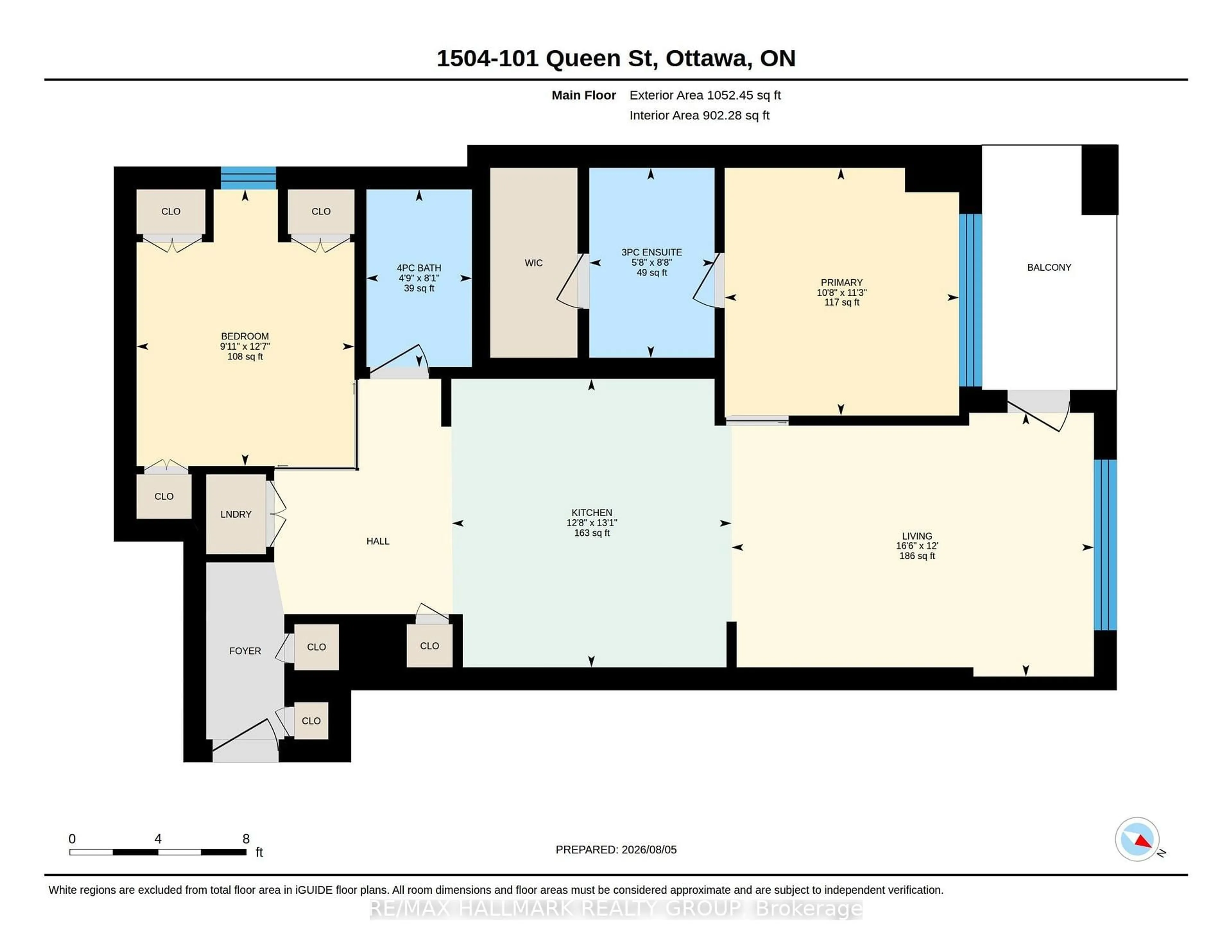 Floor plan for 101 Queen St #1504, Ottawa Ontario K1P 0B7