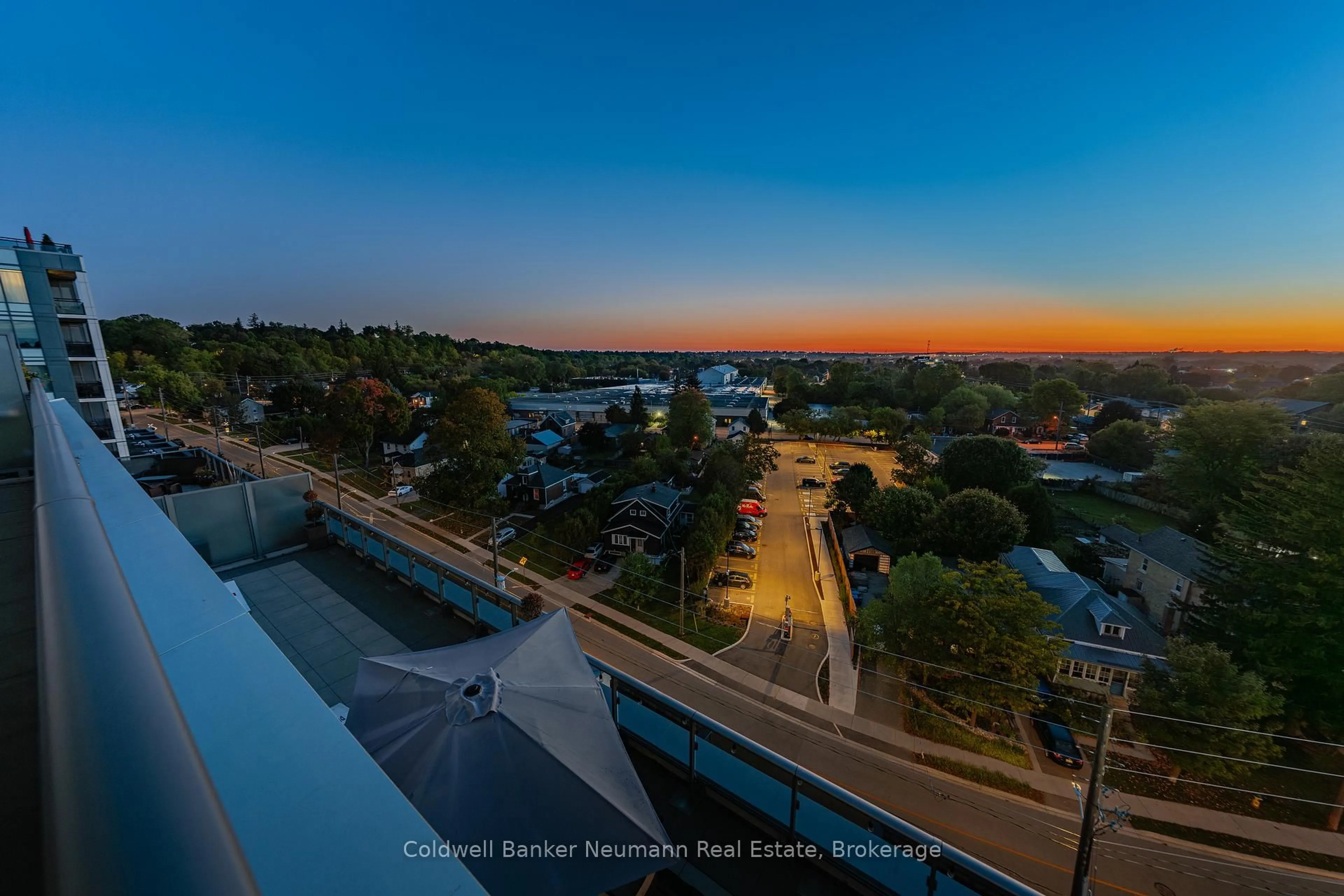A pic from outside/outdoor area/front of a property/back of a property/a pic from drone, city buildings view from balcony for 73 Arthur St #802, Guelph Ontario N1E 0S6