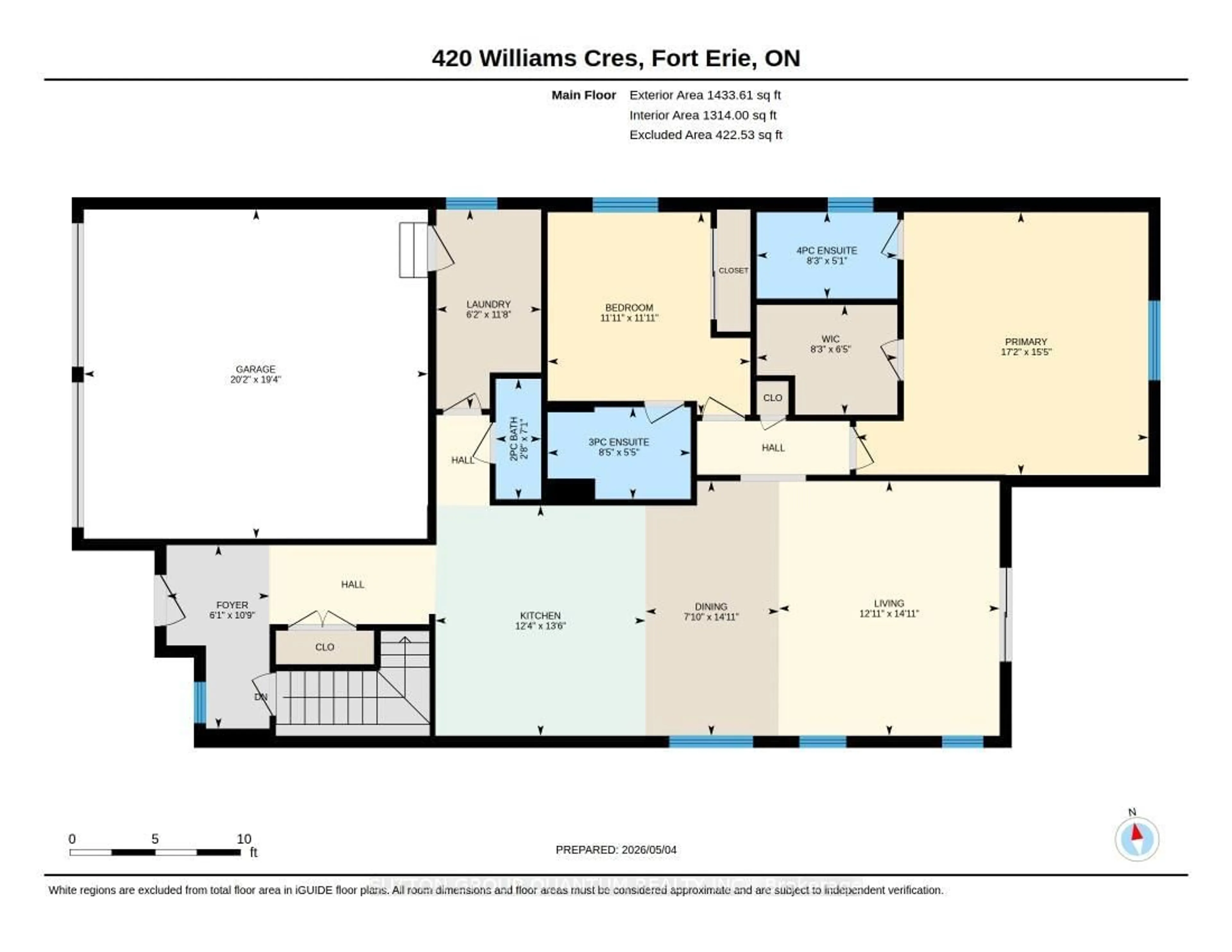 Floor plan for 420 Williams Cres, Fort Erie Ontario L2A 0E9