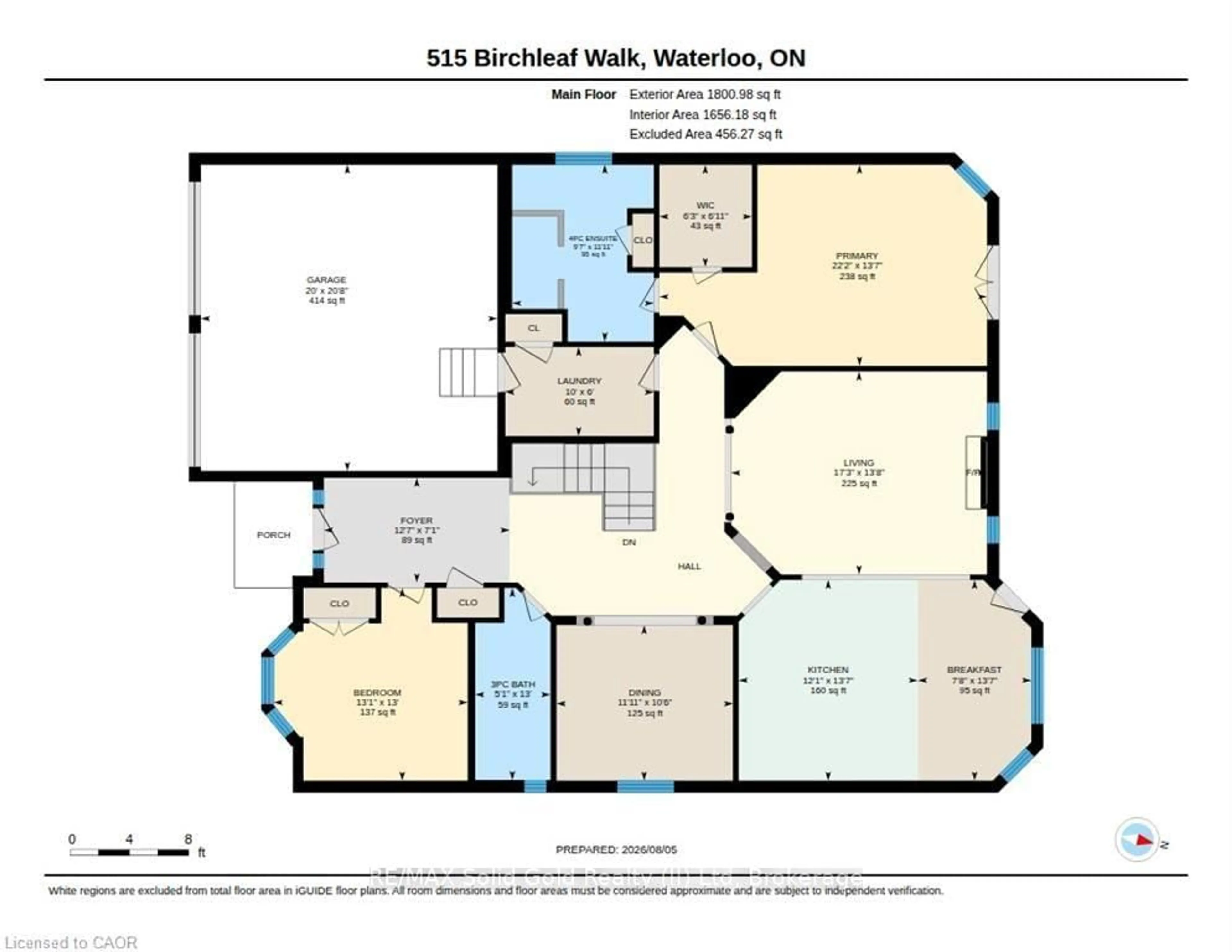 Floor plan for 515 Birchleaf Walk, Waterloo Ontario N2T 2W5