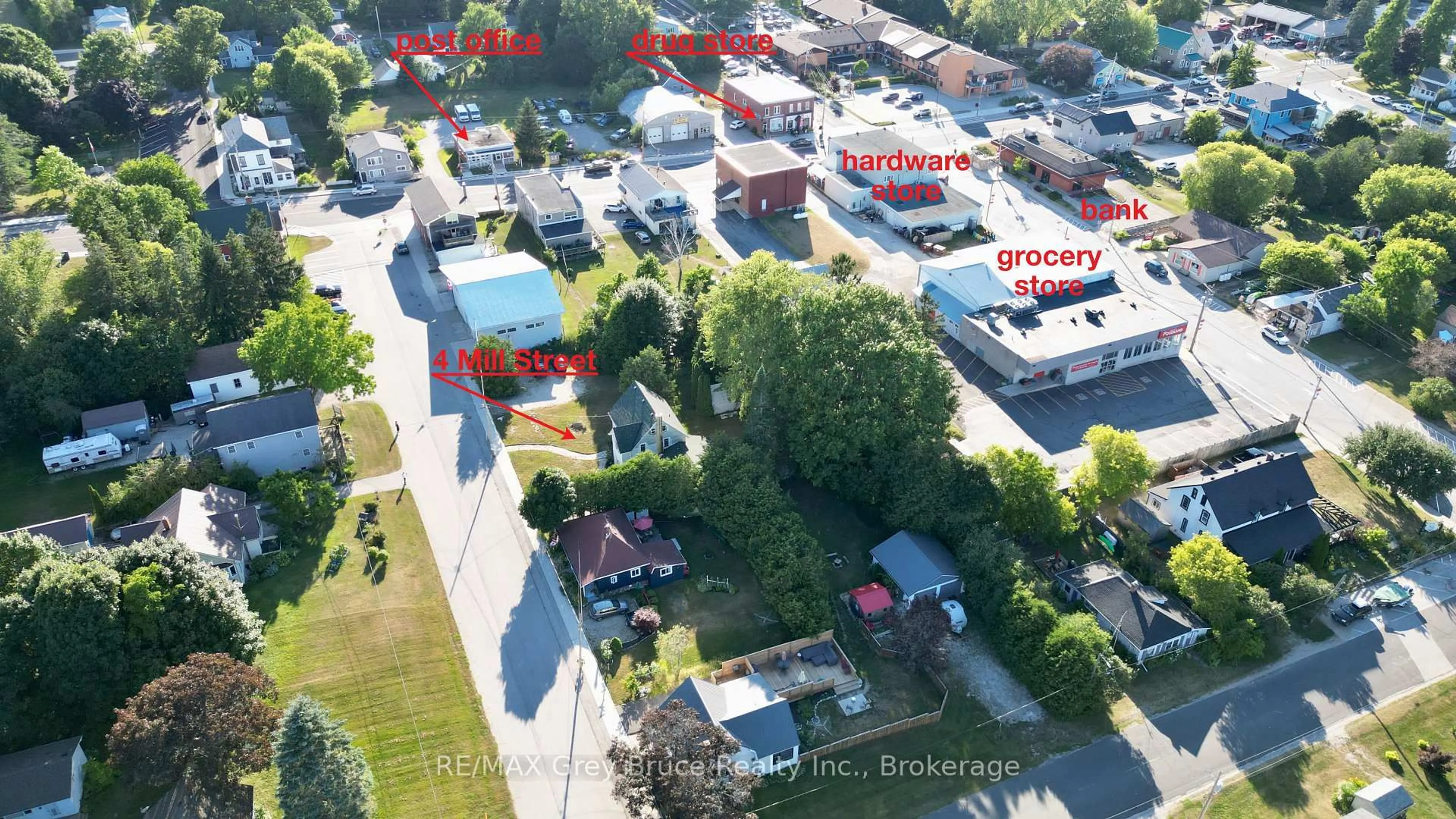 A pic from outside/outdoor area/front of a property/back of a property/a pic from drone, street for 4 Mill St, Northern Bruce Peninsula Ontario N0H 1W0