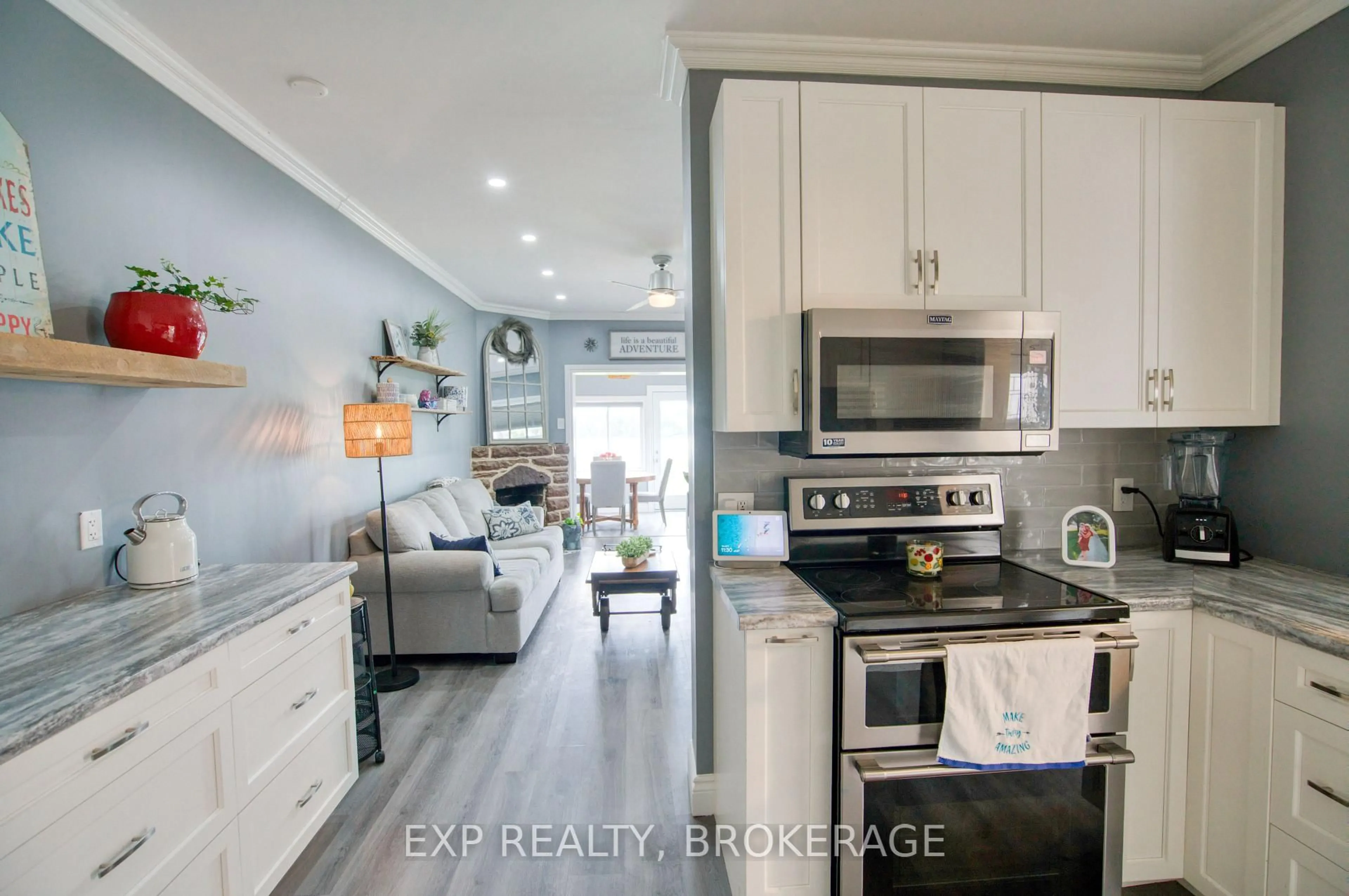 Open concept kitchen, ceramic/tile floor for 14172 Road 38, Sharbot Lake Ontario K0H 2P0
