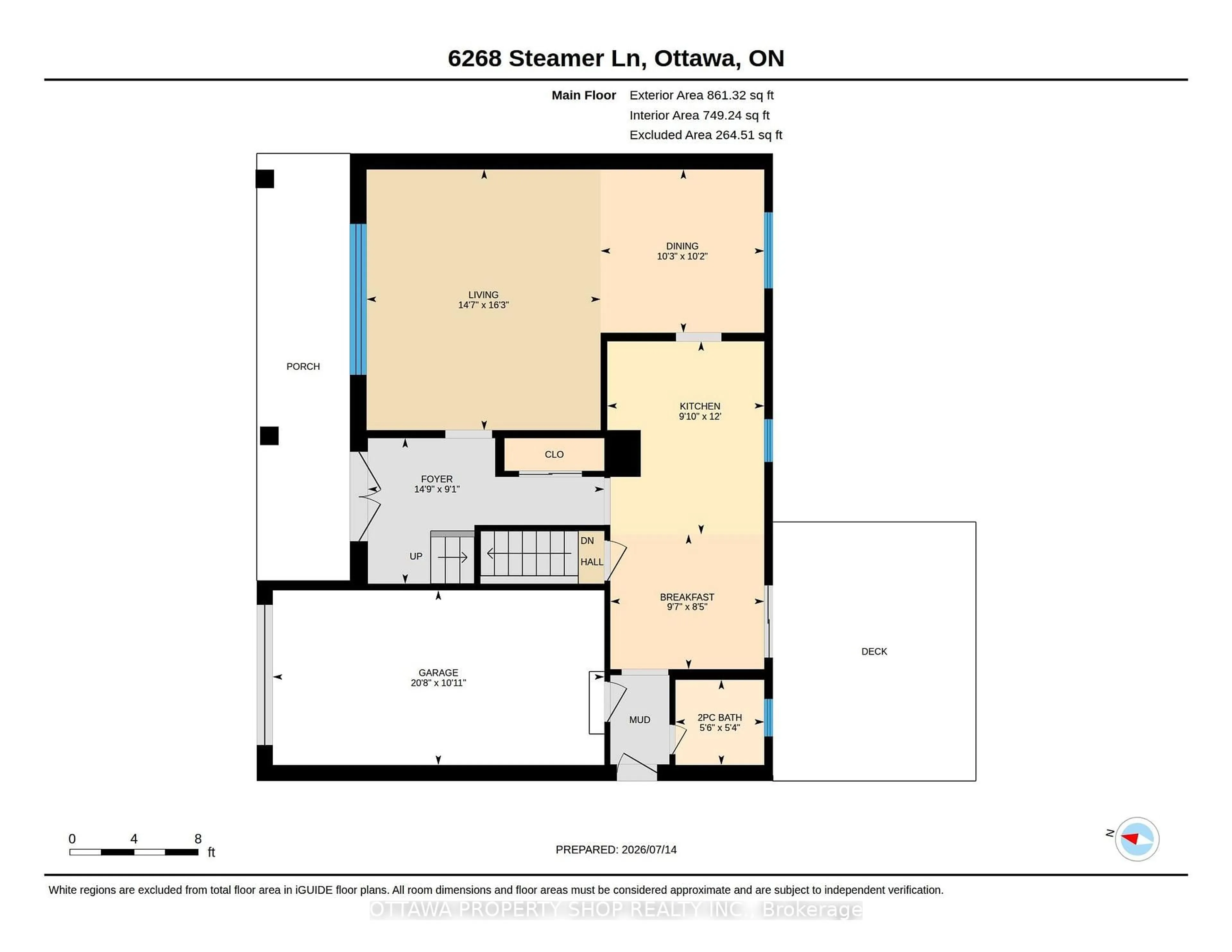 Floor plan for 6268 Steamer Lane, Ottawa Ontario K1C 1C9