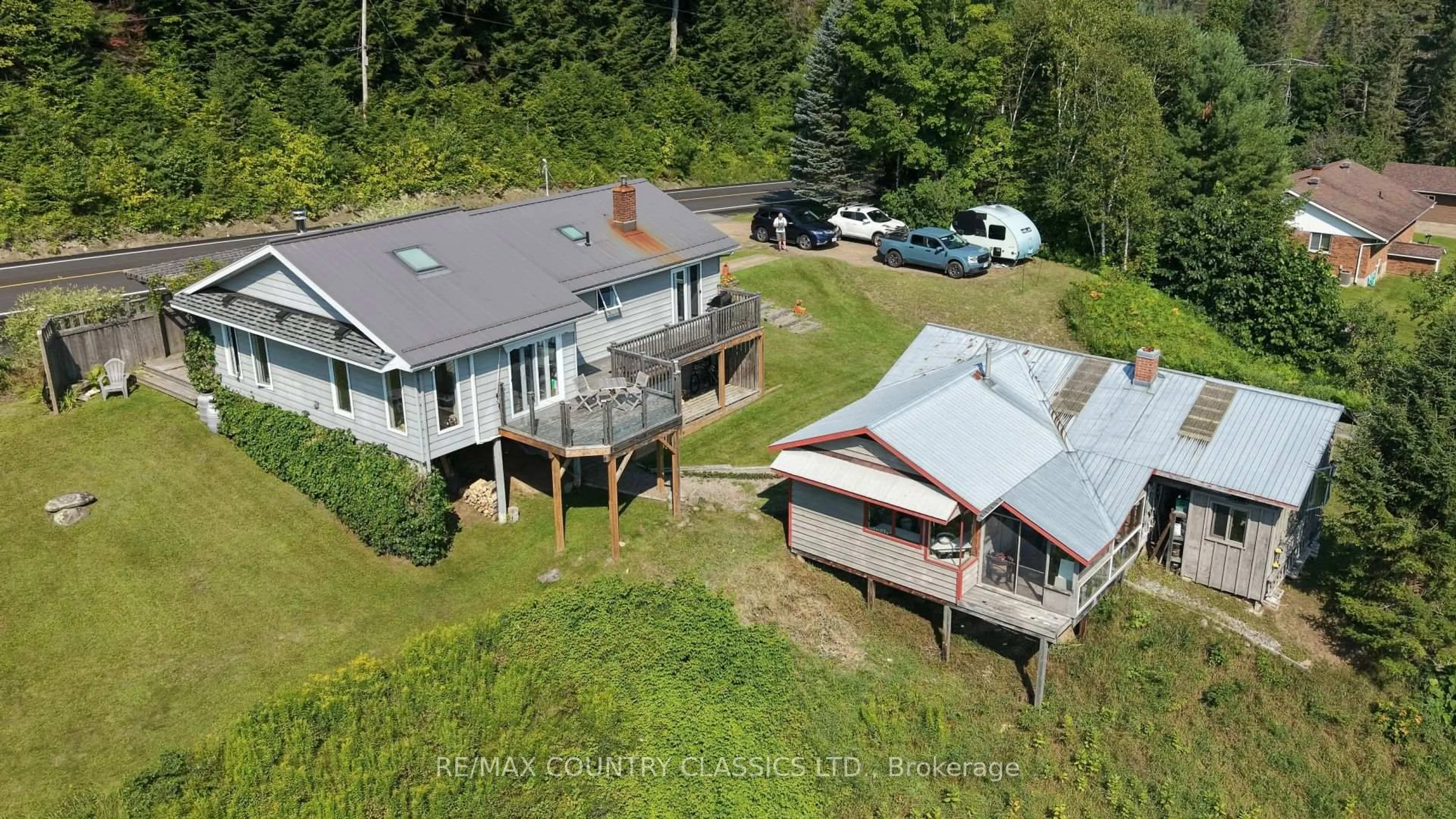 A pic from outside/outdoor area/front of a property/back of a property/a pic from drone, building for 888 Wilno South Rd, Wilno Ontario K0J 2N0