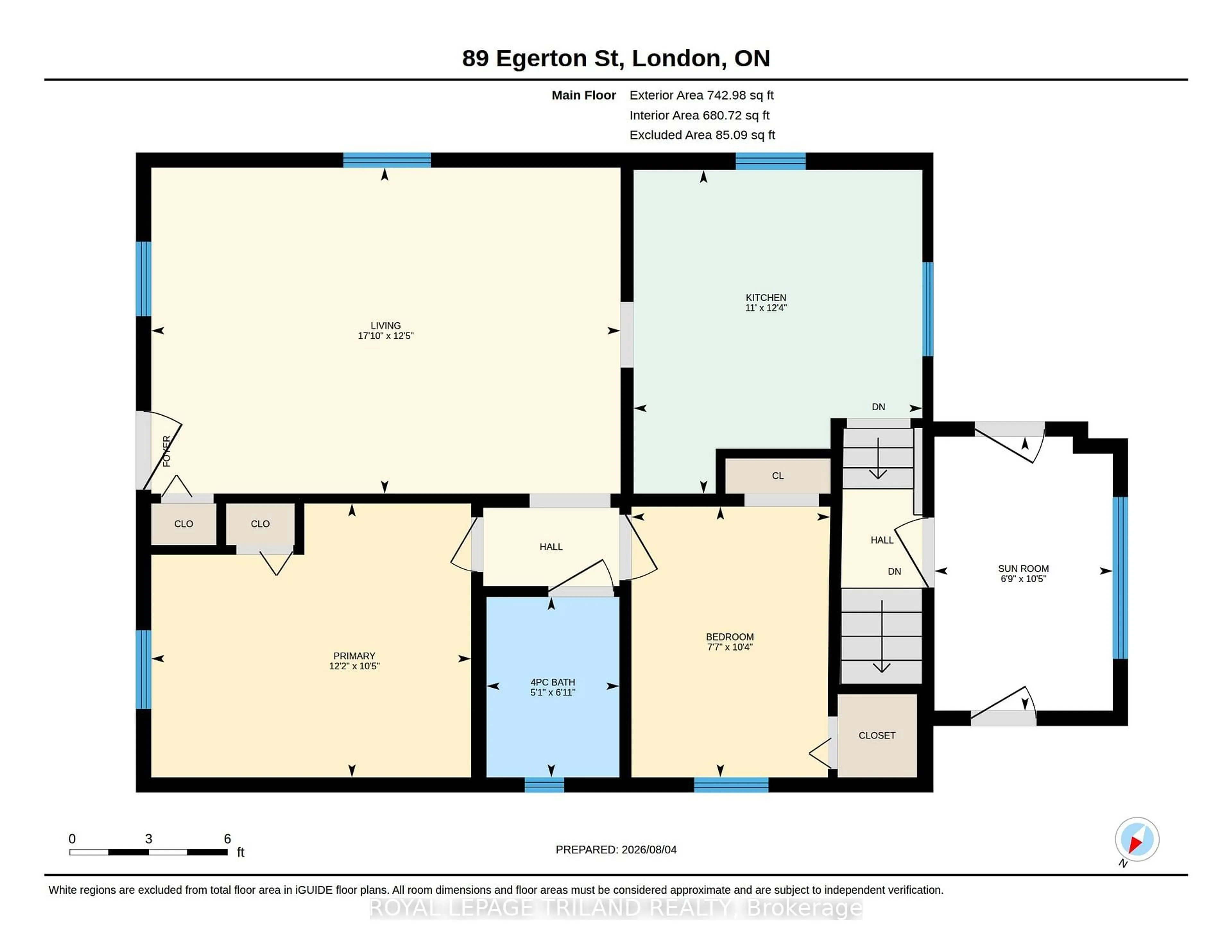 Floor plan for 89 Egerton St, London East Ontario N5Z 2G1