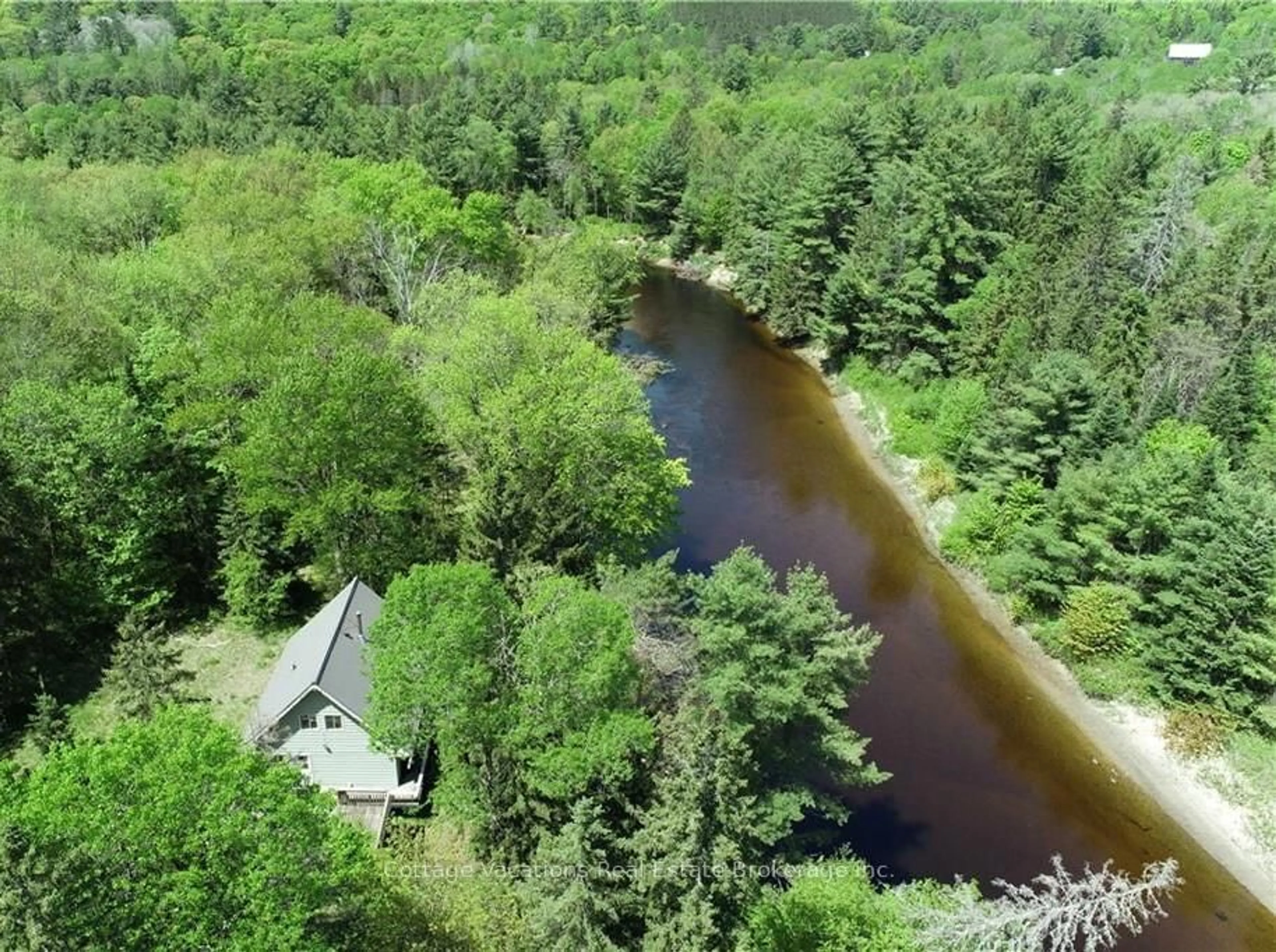 A pic from outside/outdoor area/front of a property/back of a property/a pic from drone, water/lake/river/ocean view for 341 OLD NORTH Rd, Huntsville Ontario P1H 2J4