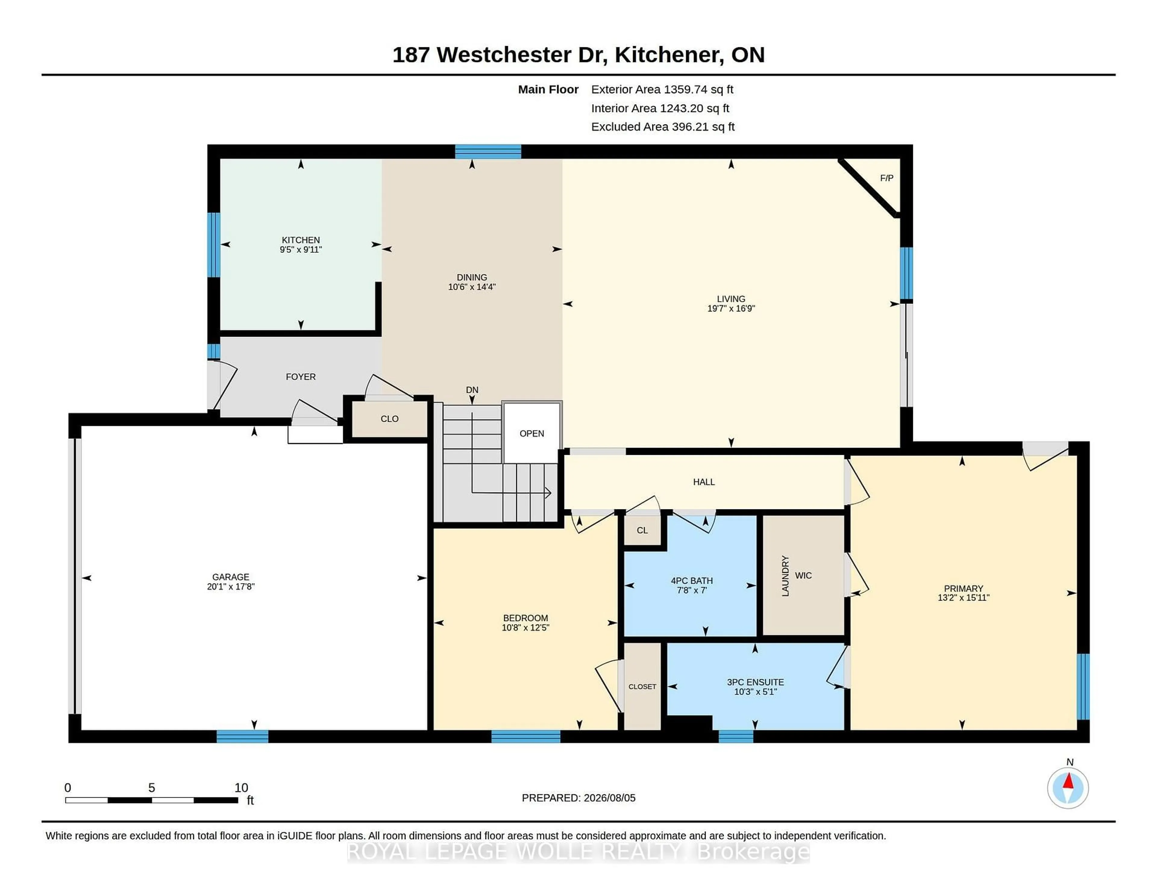 Floor plan for 187 WESTCHESTER Dr, Waterloo Ontario N2B 3M8