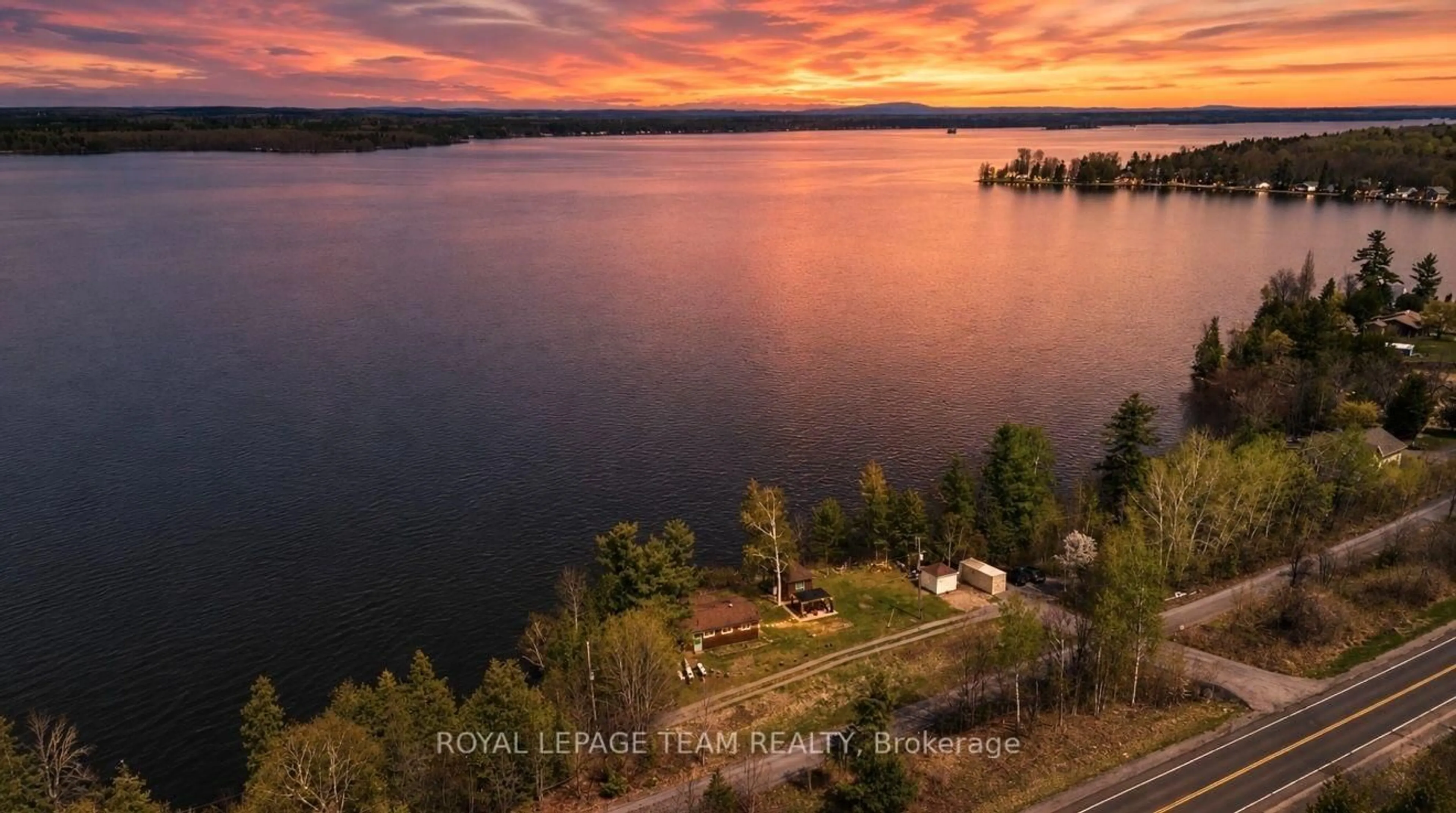 A pic from outside/outdoor area/front of a property/back of a property/a pic from drone, water/lake/river/ocean view for 60 Wrangell Rd, Braeside Ontario K0A 1G0