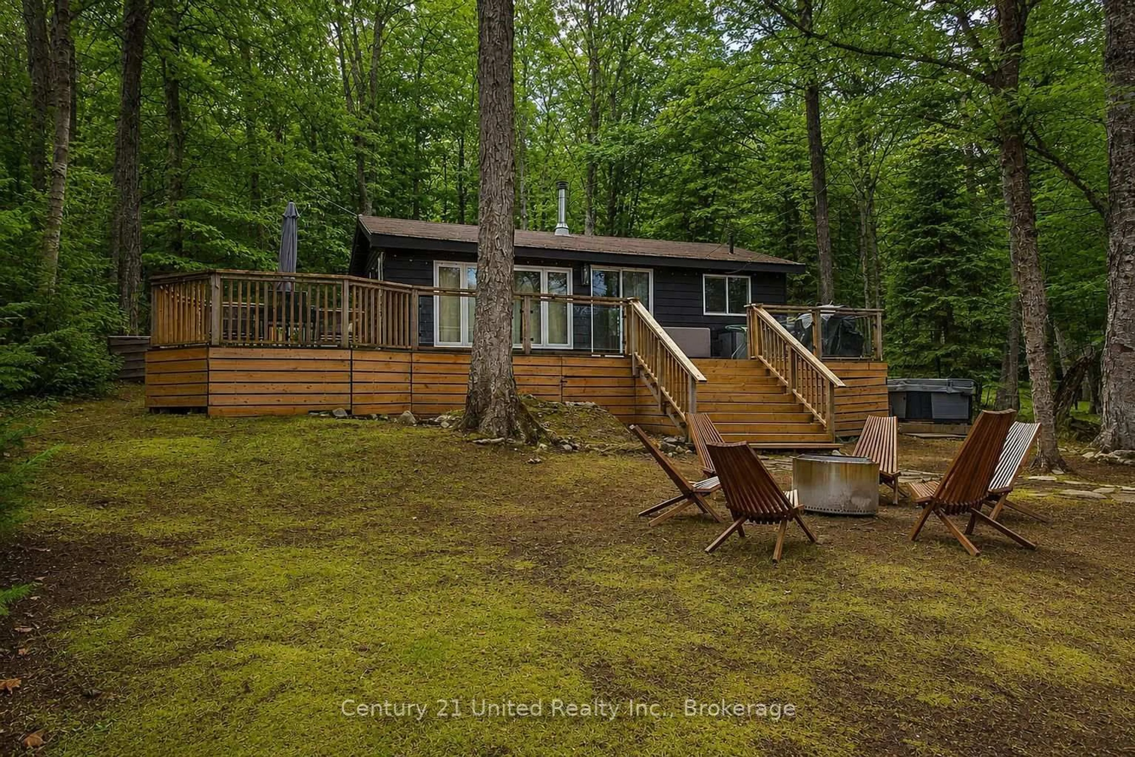 A pic from outside/outdoor area/front of a property/back of a property/a pic from drone, forest/trees view for 1053 Esson Creek Lane, Highlands East Ontario K0L 3C0