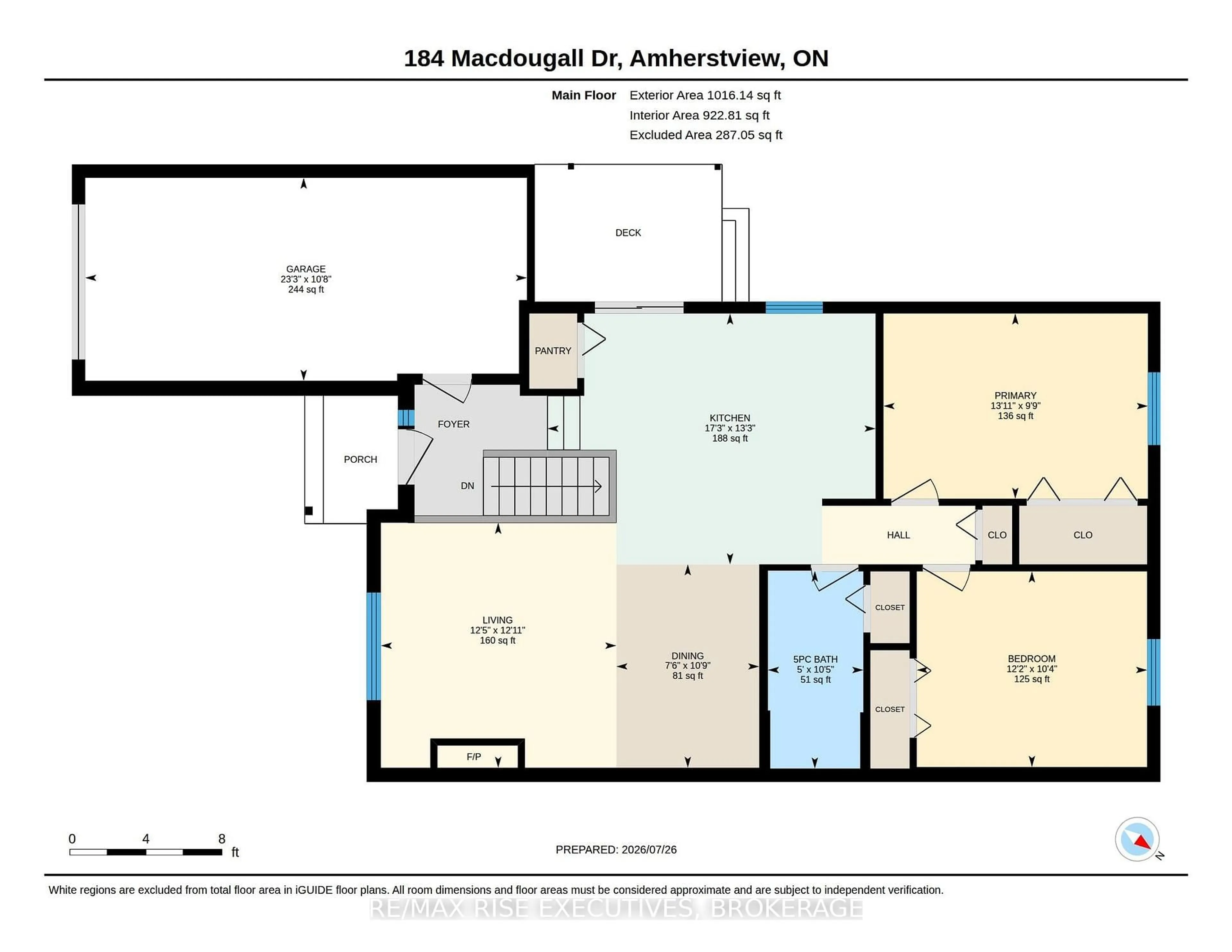 Floor plan for 184 MacDougall Dr, Loyalist Ontario K7N 1Y8