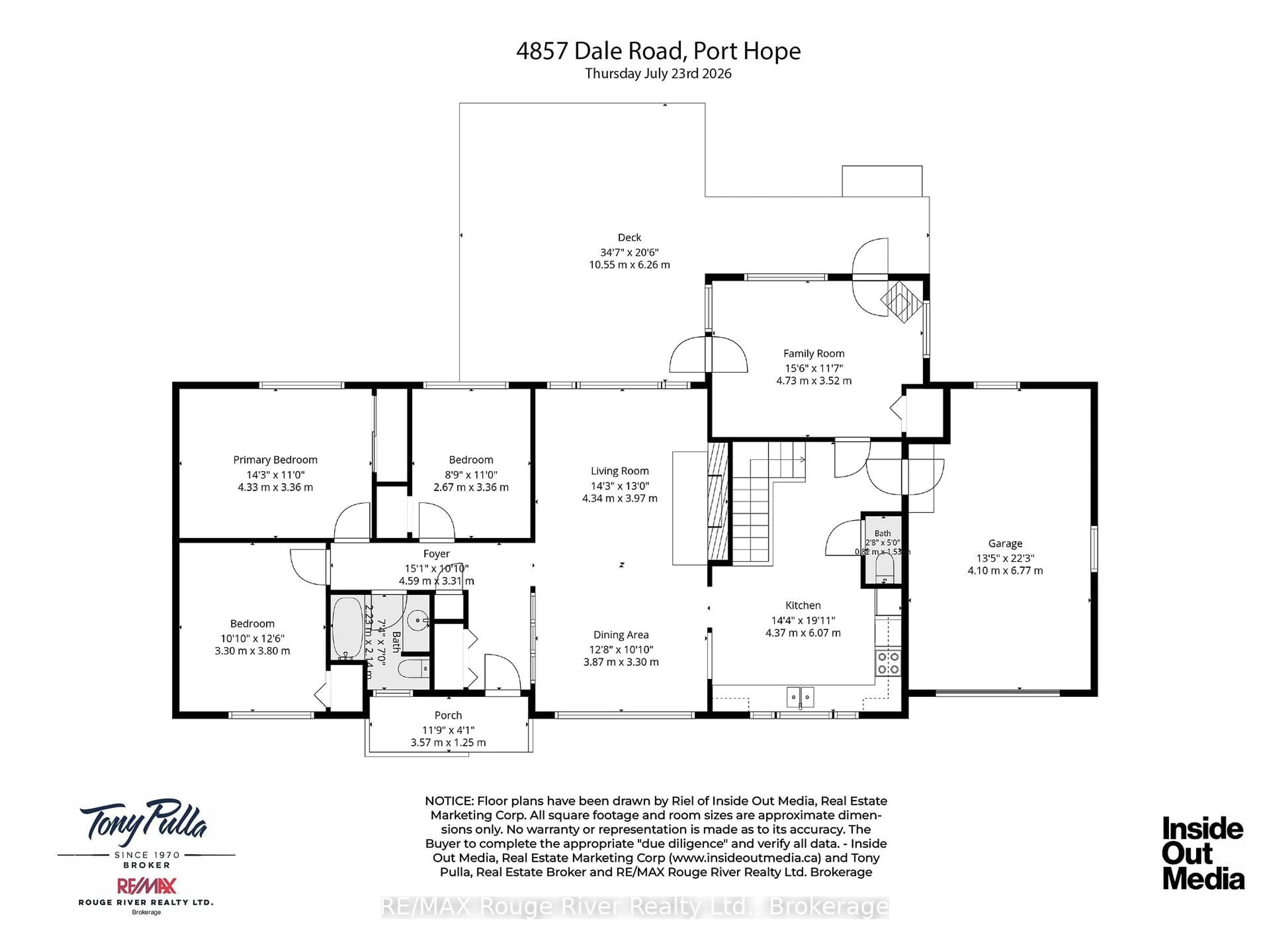 Floor plan for 4857 DALE Rd, Port Hope Ontario L1A 3V5