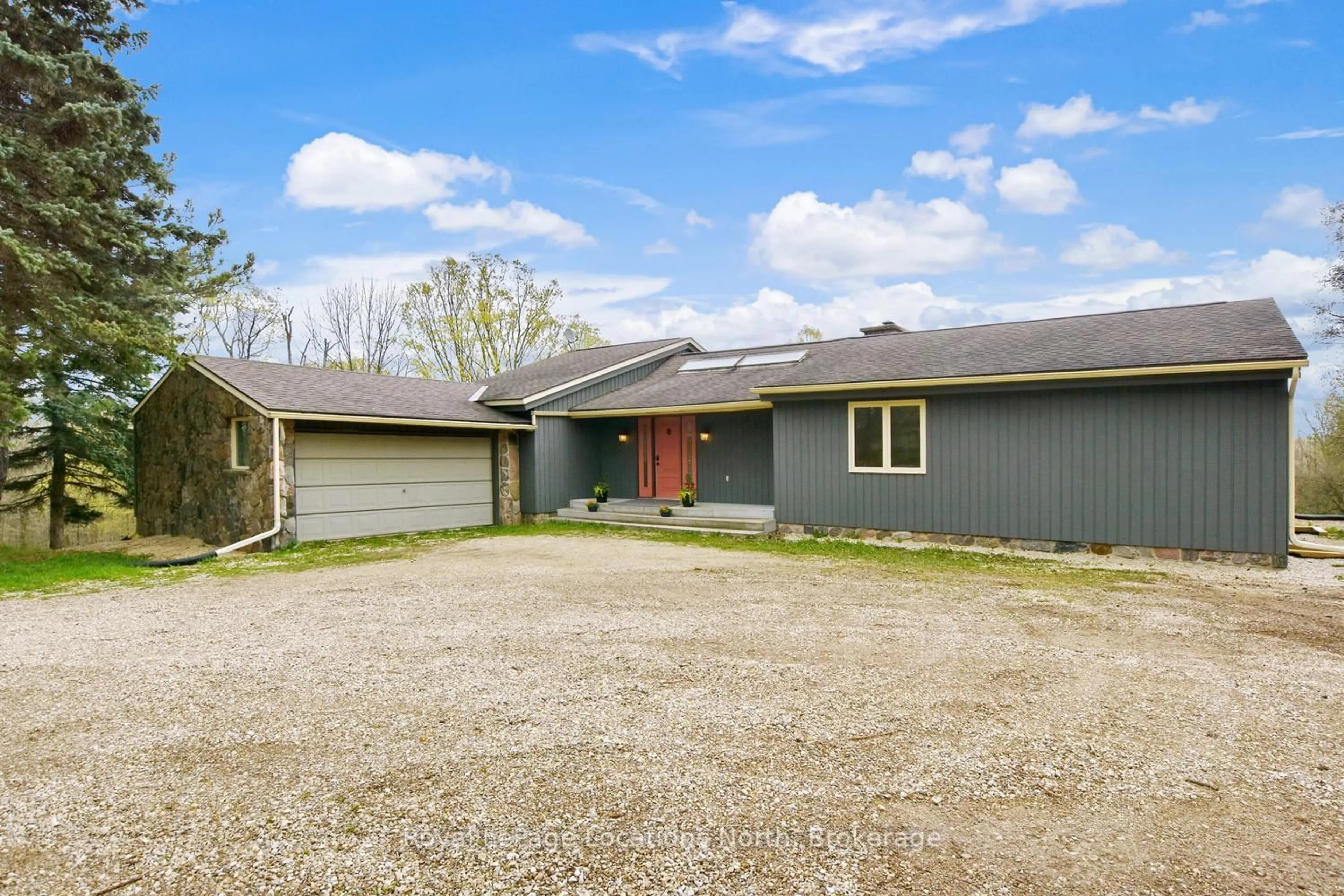 A pic from outside/outdoor area/front of a property/back of a property/a pic from drone, street for 446070 Johnston's Sdrd, Grey Highlands Ontario N0C 1E0