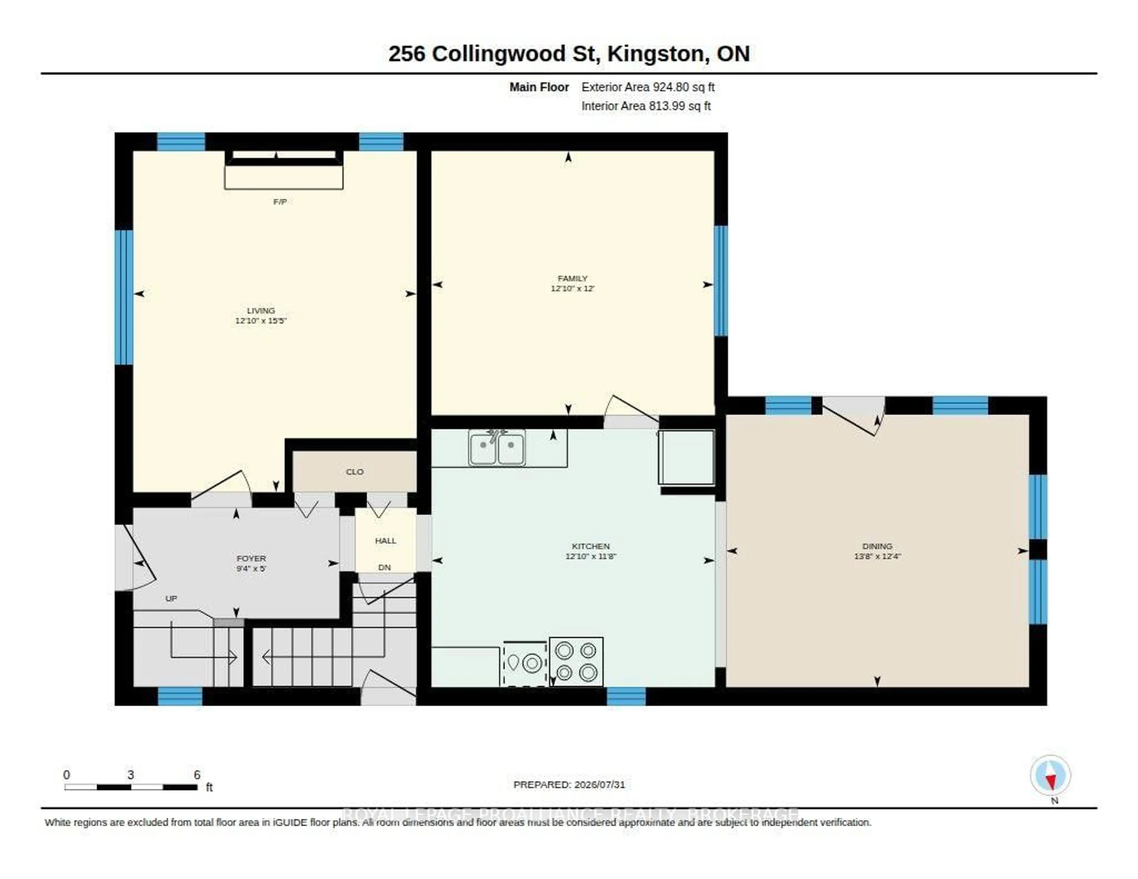 Floor plan for 256 Collingwood St, Kingston Ontario K7L 3X8