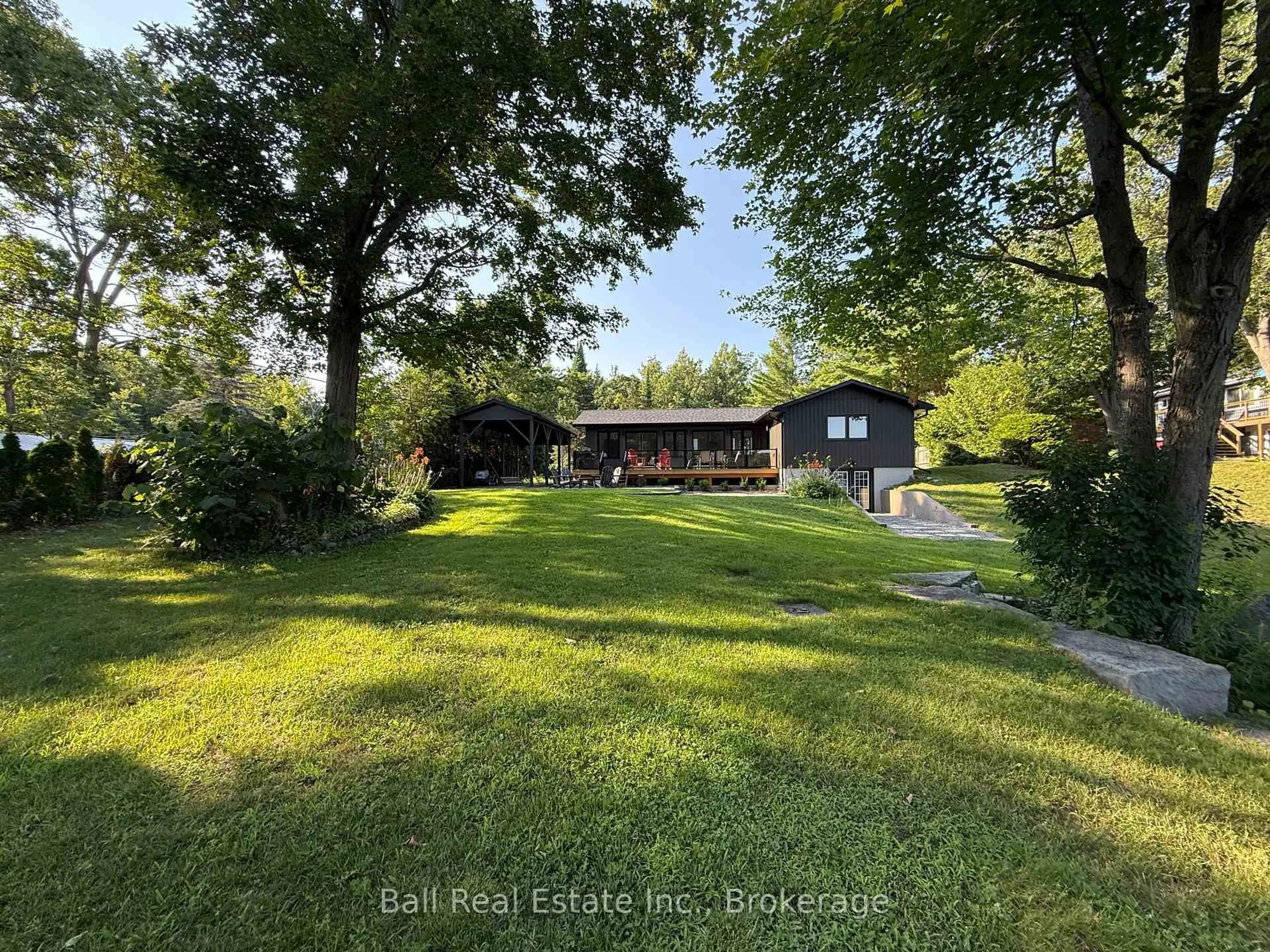 A pic from outside/outdoor area/front of a property/back of a property/a pic from drone, water/lake/river/ocean view for 116 Mystic Point Rd, Trent Lakes Ontario K0L 1J0