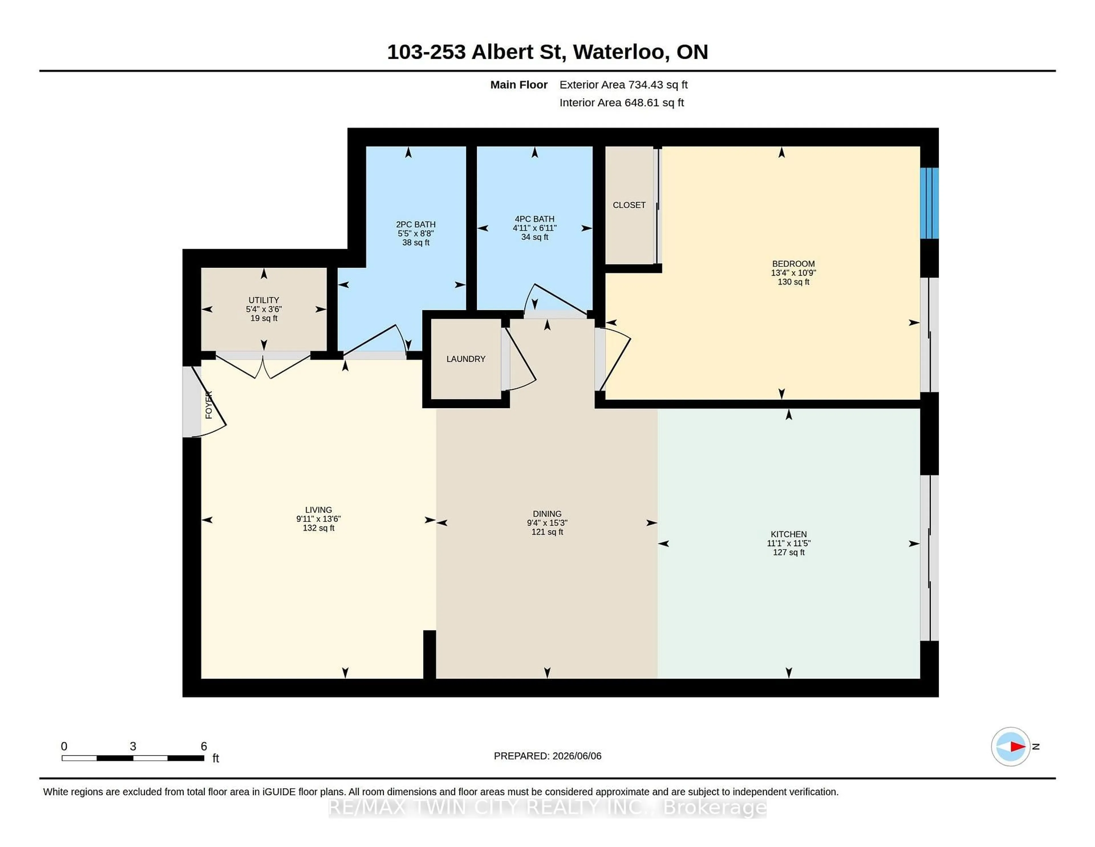 Floor plan for 253 Albert St #103, Waterloo Ontario N2L 3T7