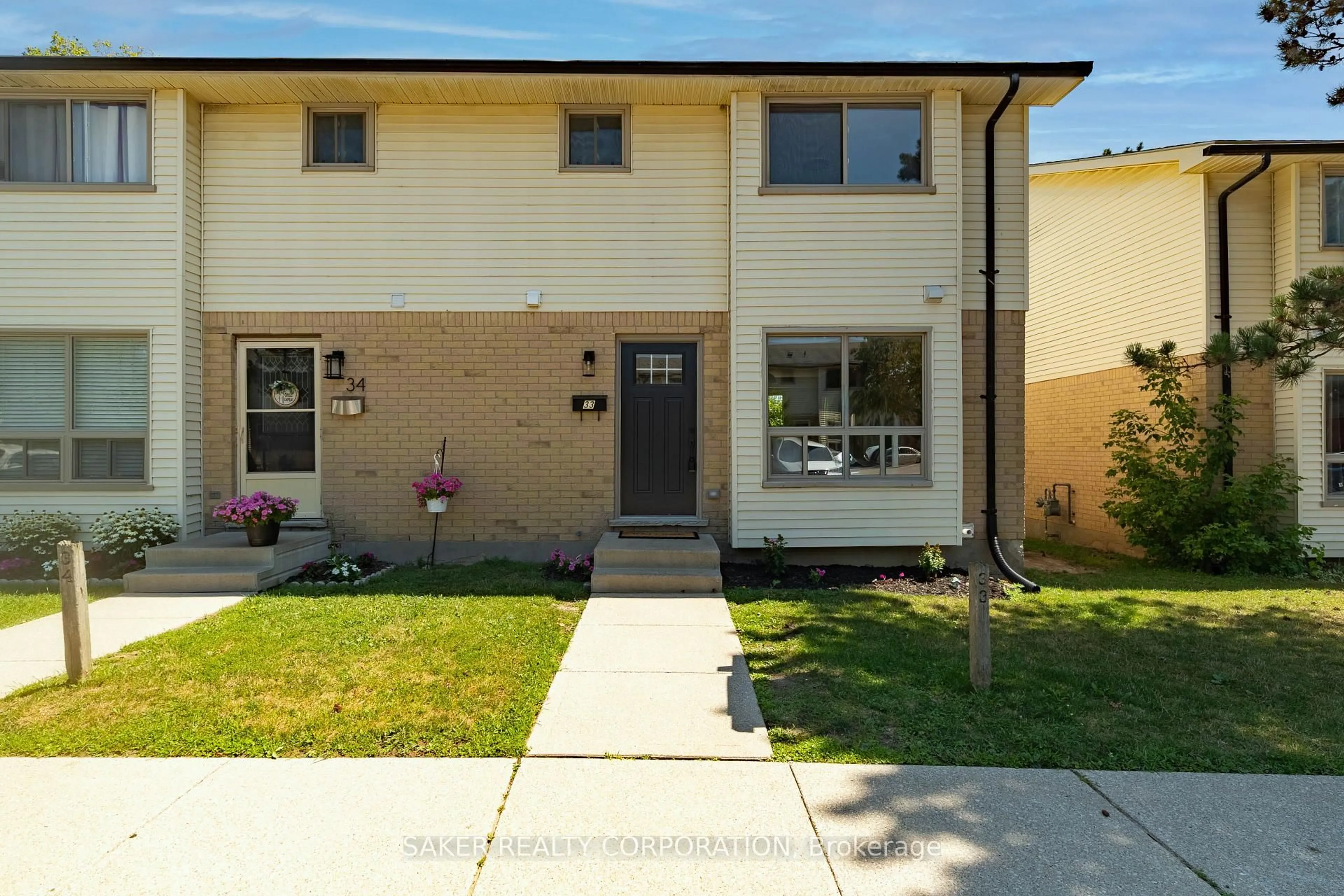 Home with brick exterior material, street for 355 Sandringham Cres #33, London South Ontario N6C 5K3