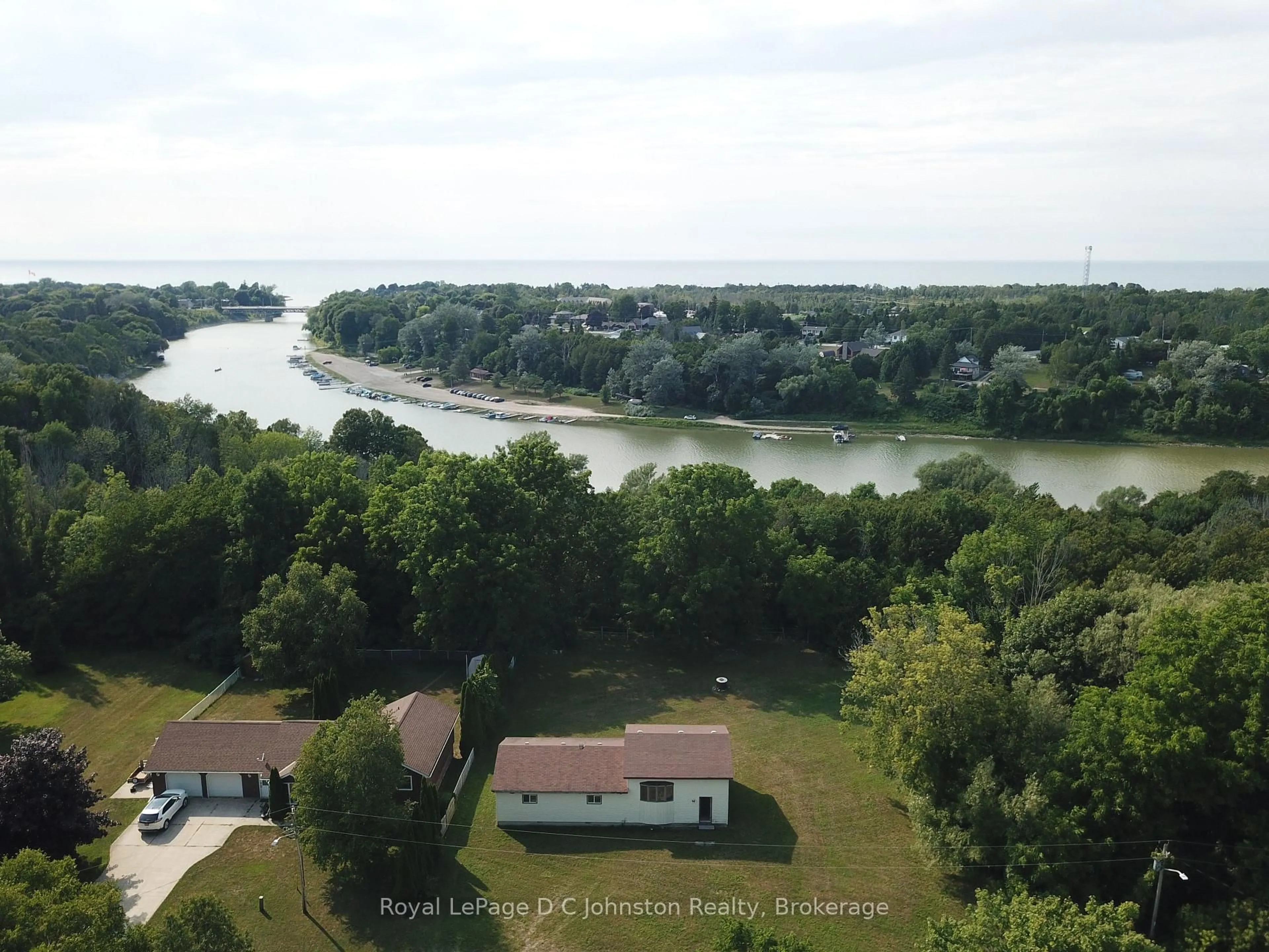A pic from outside/outdoor area/front of a property/back of a property/a pic from drone, water/lake/river/ocean view for 270 Edward St, Saugeen Shores Ontario N0H 2L0