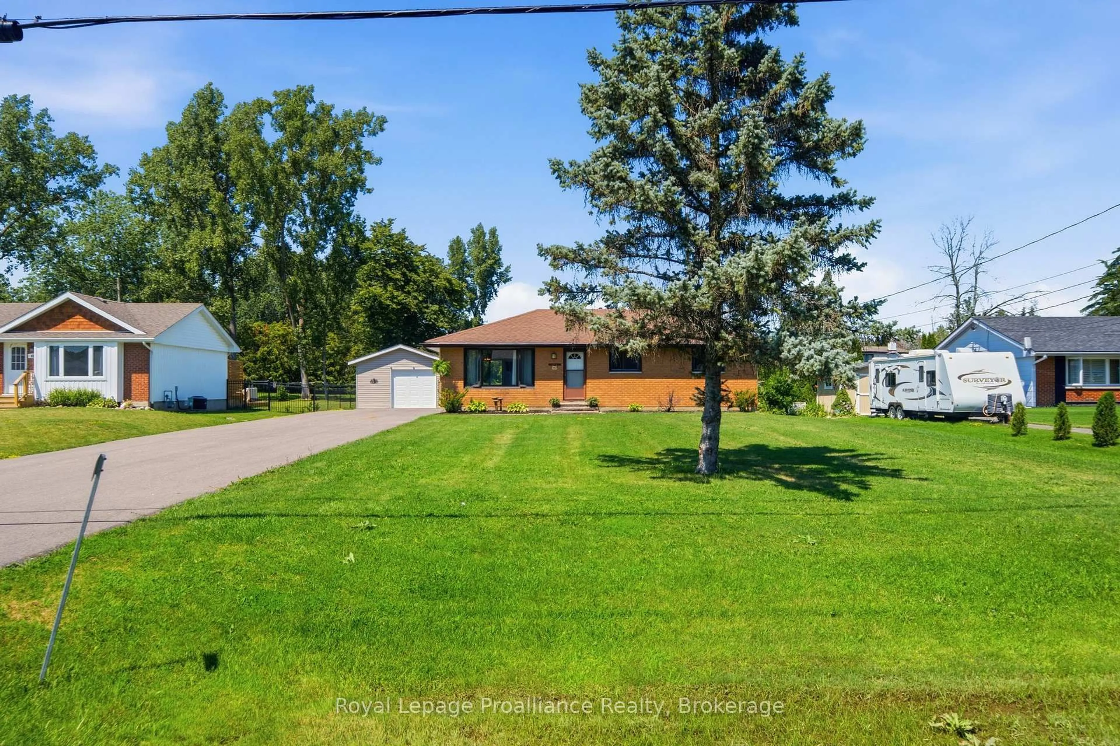 A pic from outside/outdoor area/front of a property/back of a property/a pic from drone, water/lake/river/ocean view for 499 Meyers Creek Rd, Quinte West Ontario K8V 0P4