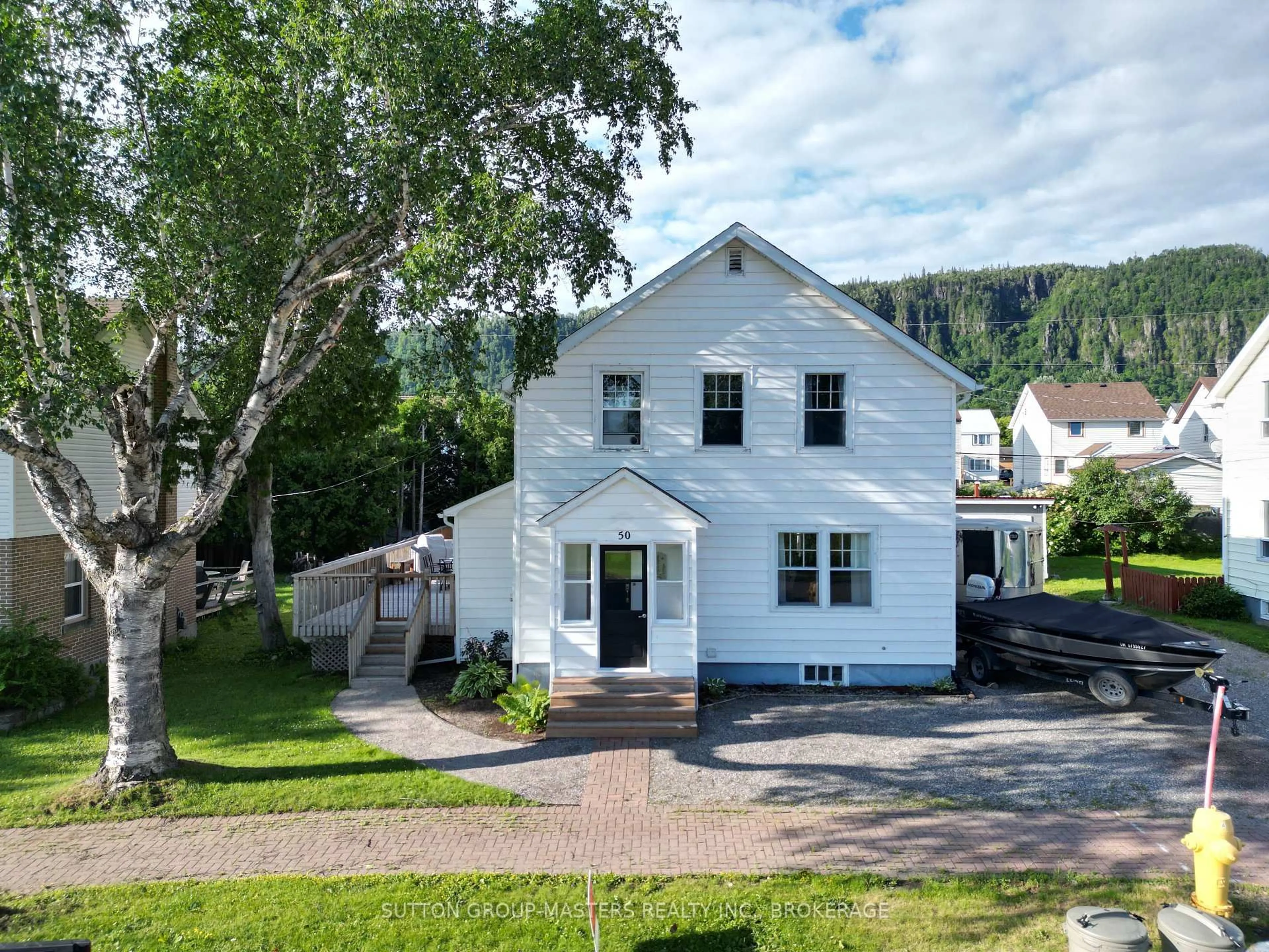 A pic from outside/outdoor area/front of a property/back of a property/a pic from drone, street for 50 Brompton Rd, Red Rock Ontario P0T 2P0