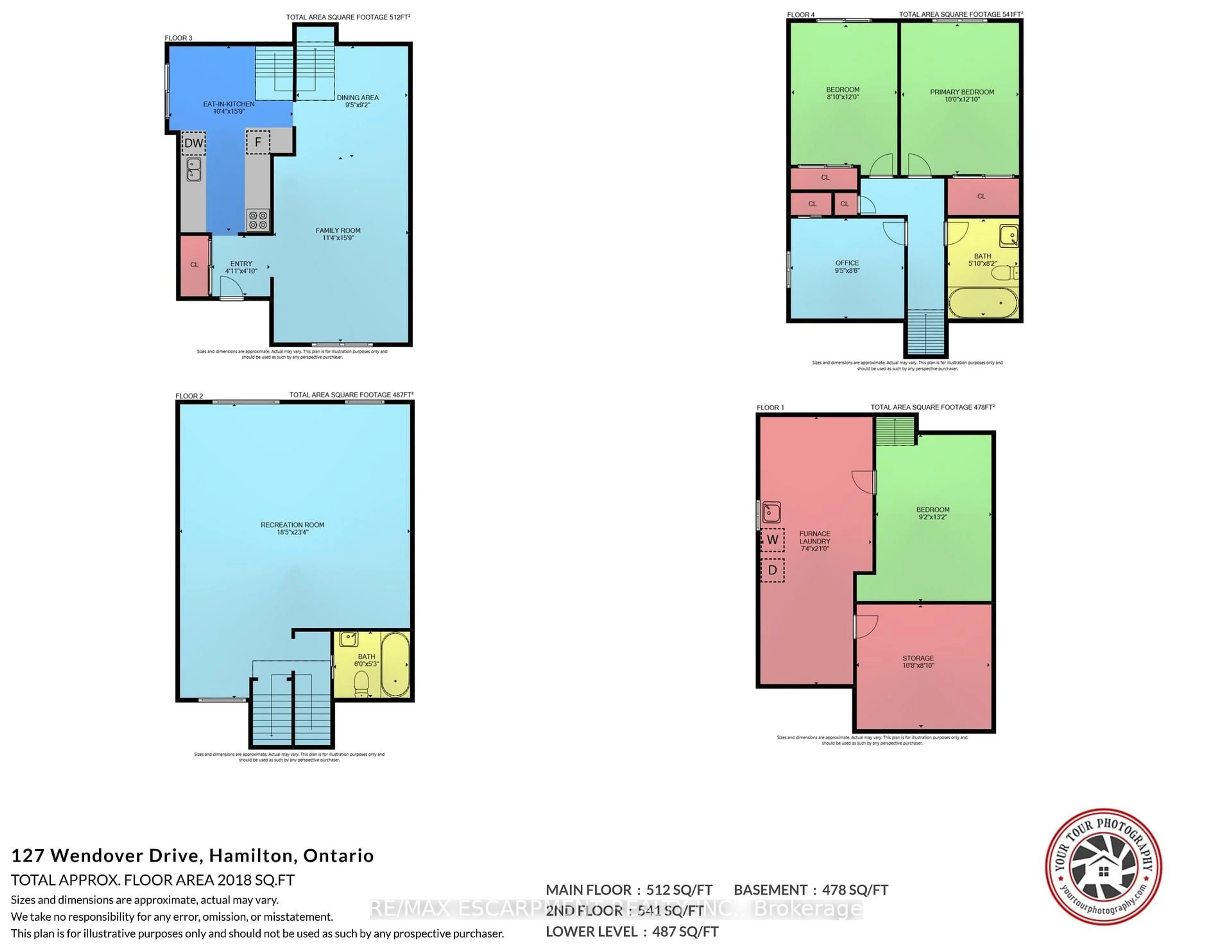 Floor plan for 127 WENDOVER Dr, Hamilton Ontario L9C 5X6