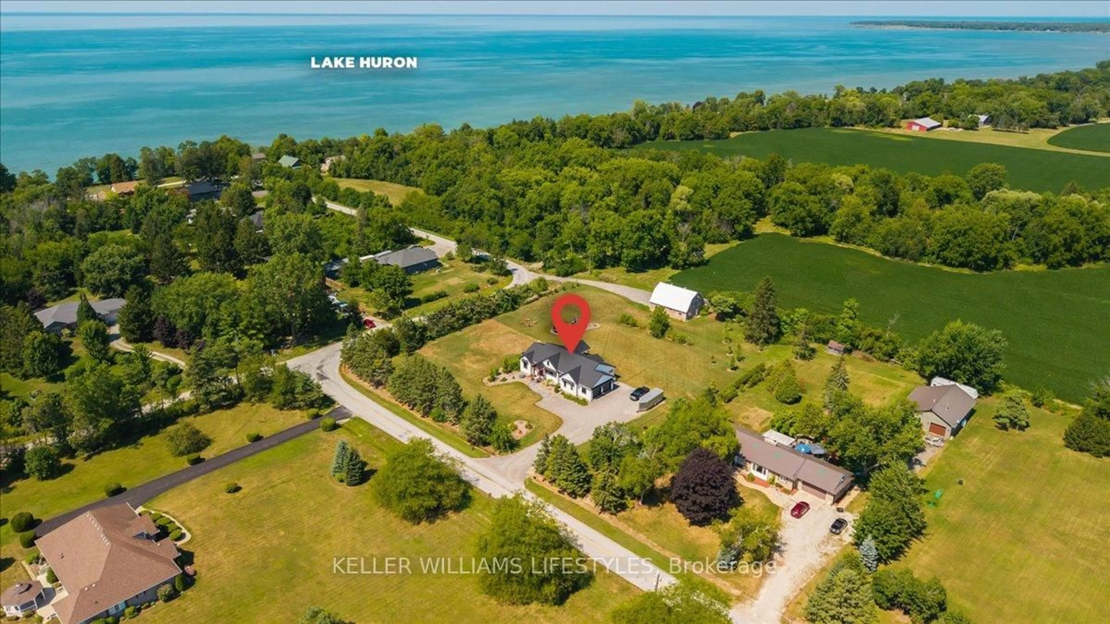 A pic from outside/outdoor area/front of a property/back of a property/a pic from drone, water/lake/river/ocean view for 8676 Vance Dr, Lambton Shores Ontario N0N 1J7