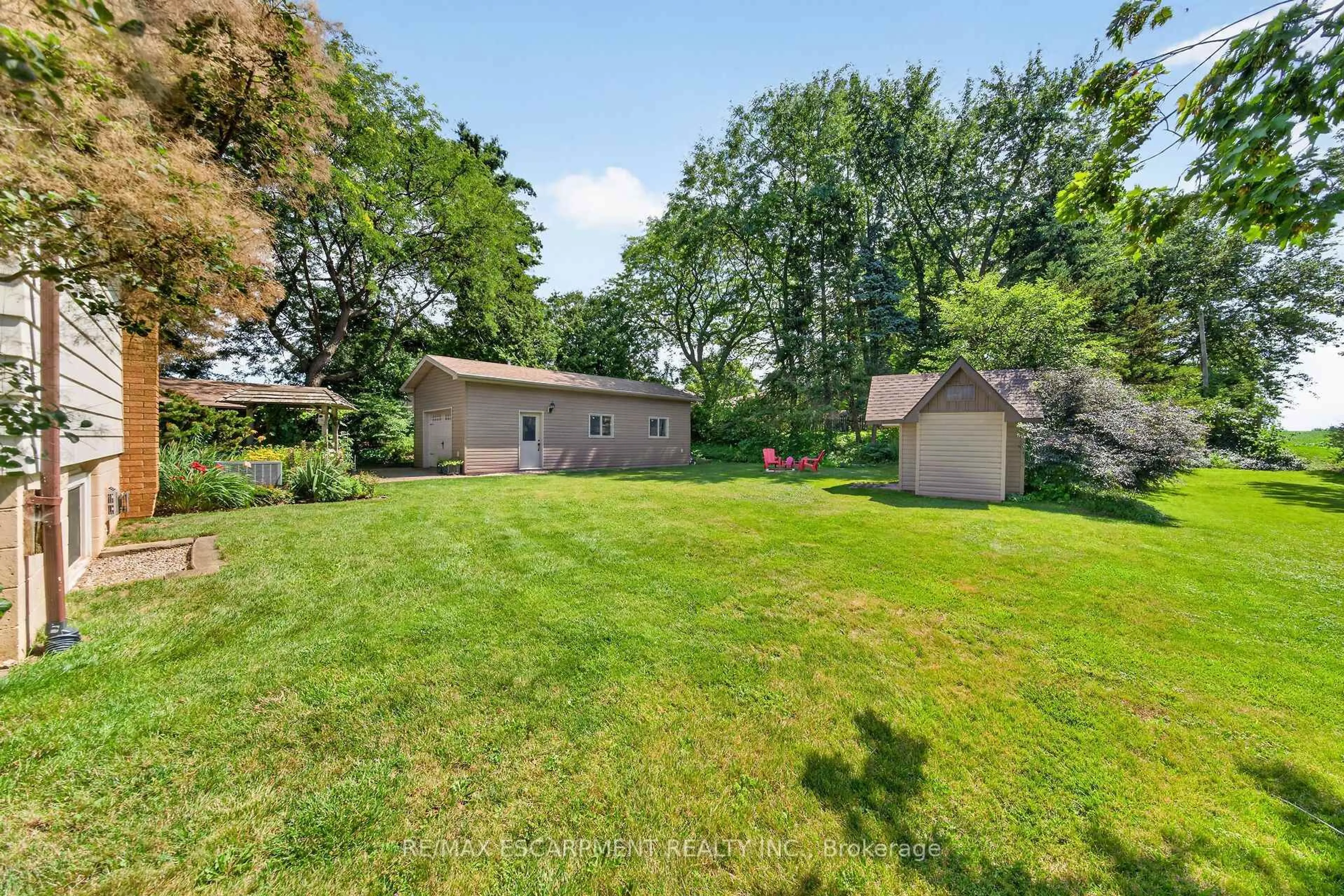 A pic from outside/outdoor area/front of a property/back of a property/a pic from drone, water/lake/river/ocean view for 8399 Dickenson Rd, Hamilton Ontario L0R 1W0