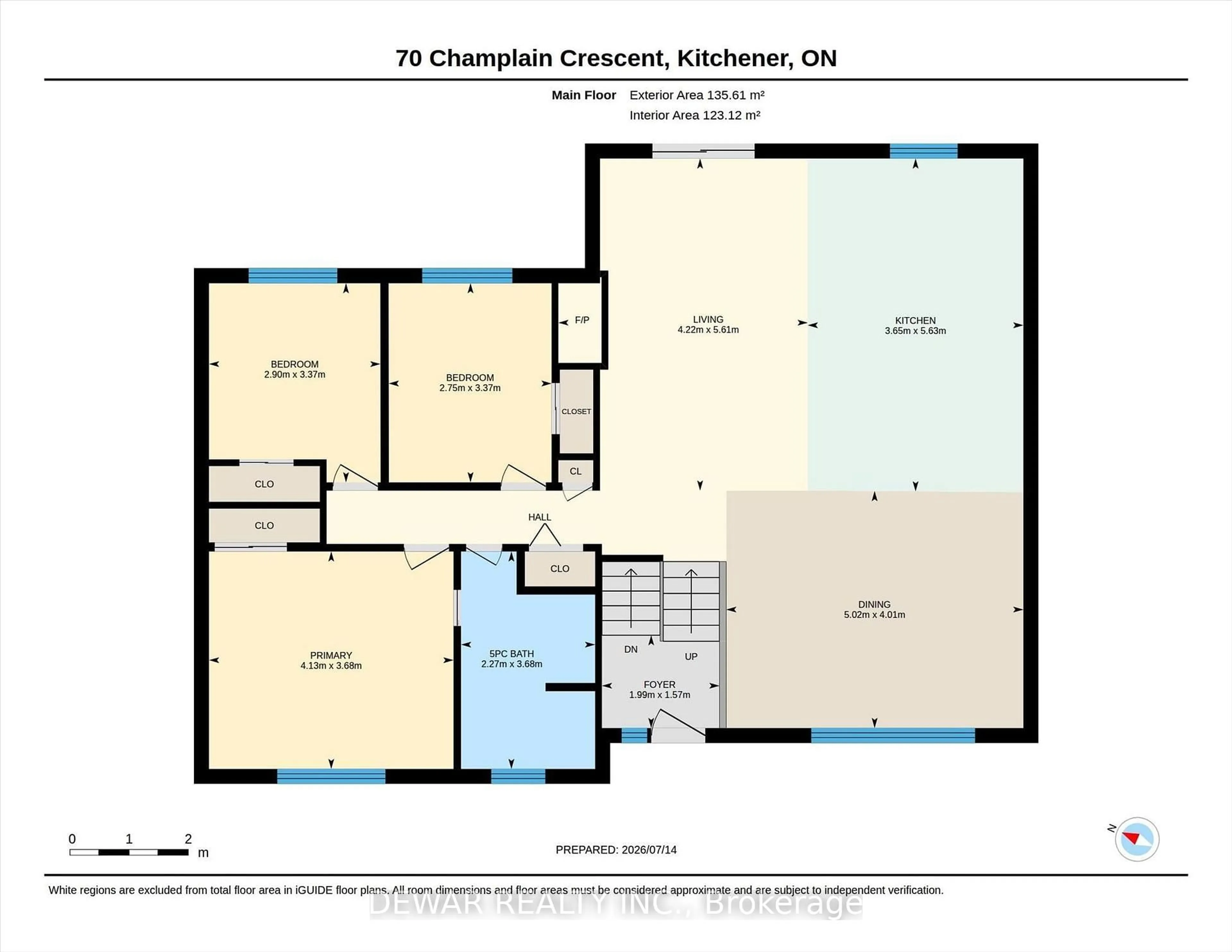 Floor plan for 70 Champlain Cres, Kitchener Ontario N2B 2Y6