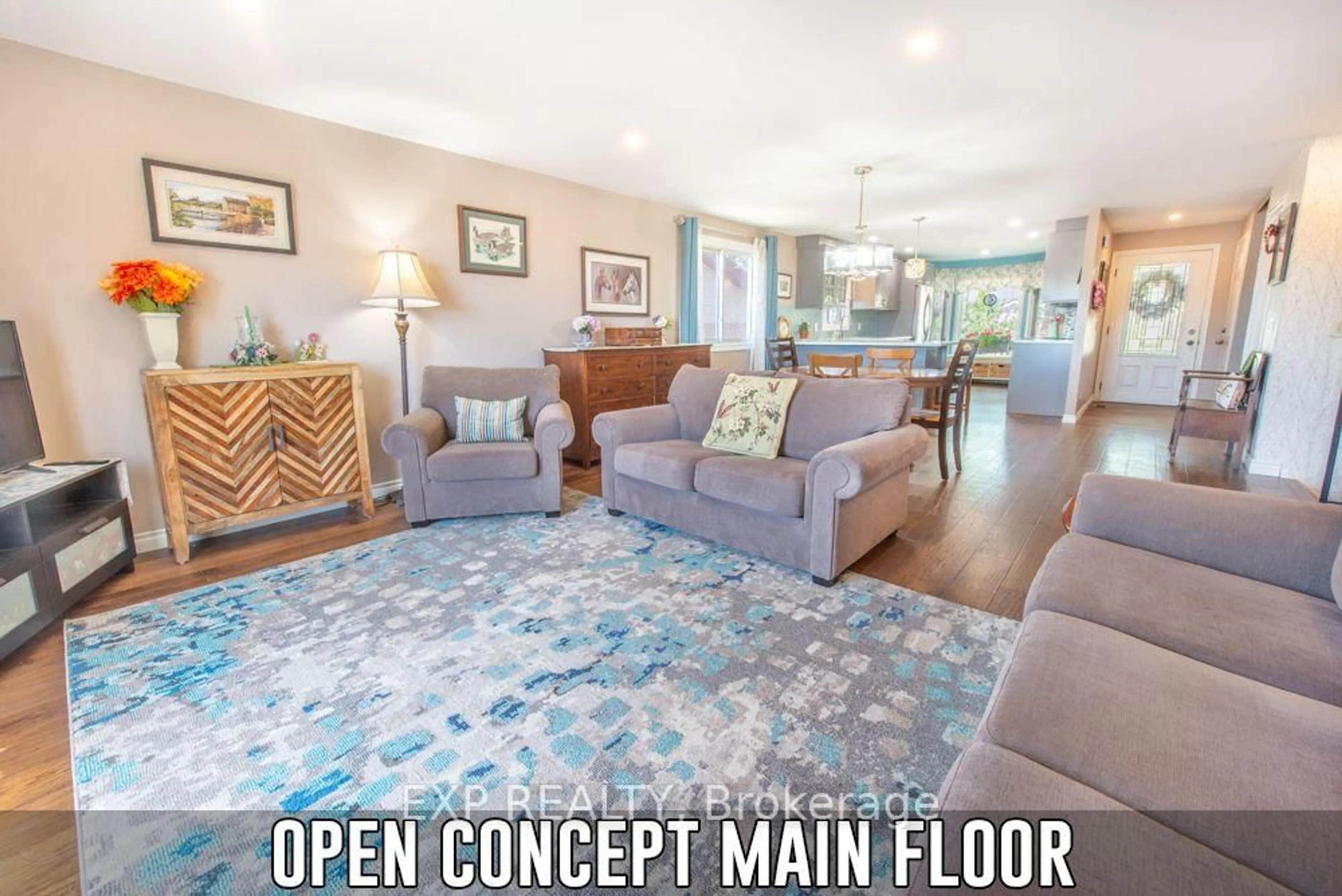 Open concept kitchen, cement floor for 153 Oneida Pl, Kitchener Ontario N2A 3G4