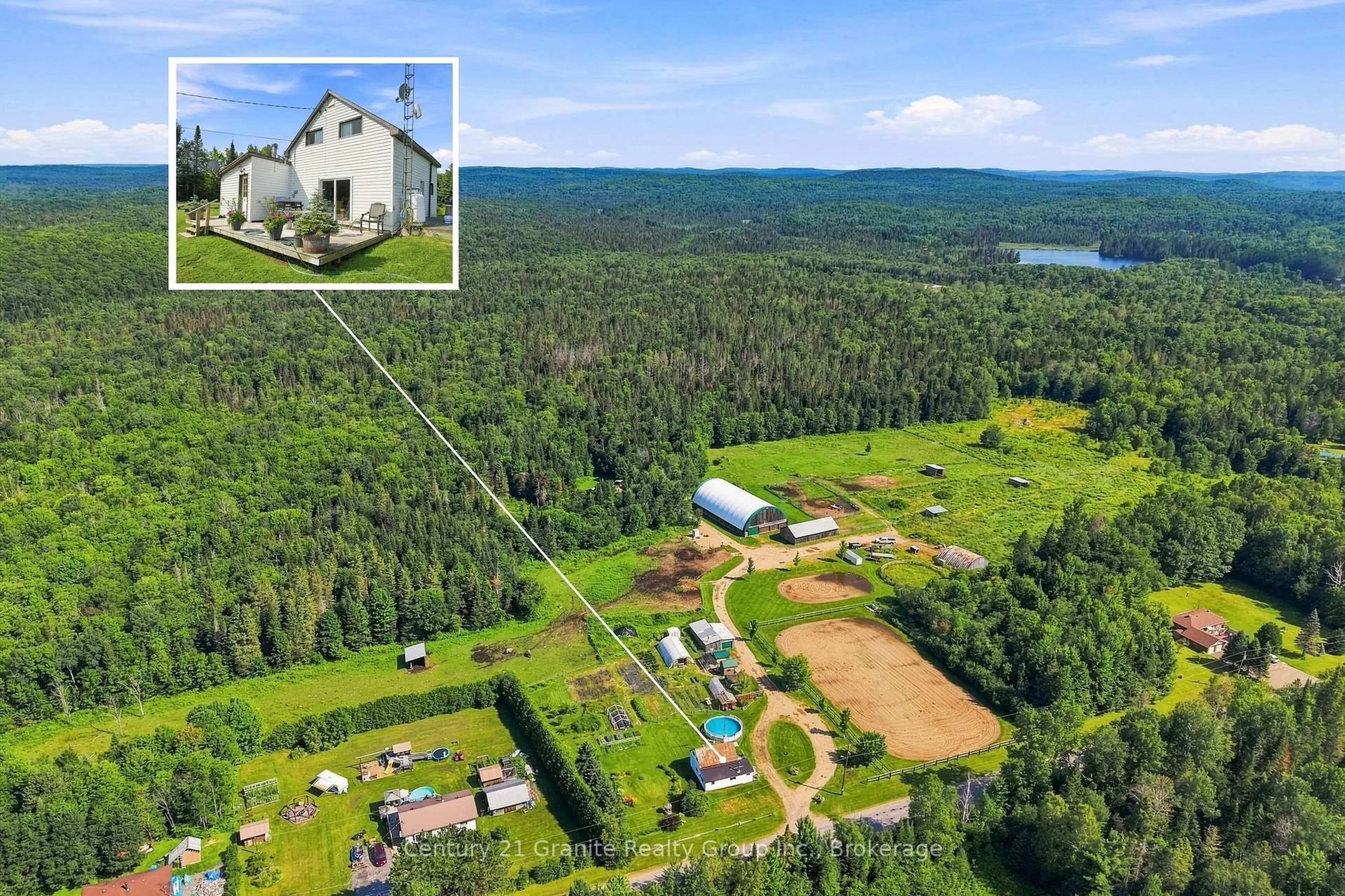 A pic from outside/outdoor area/front of a property/back of a property/a pic from drone, unknown for 239 East Lake Rd, Maynooth Ontario K0L 2S0