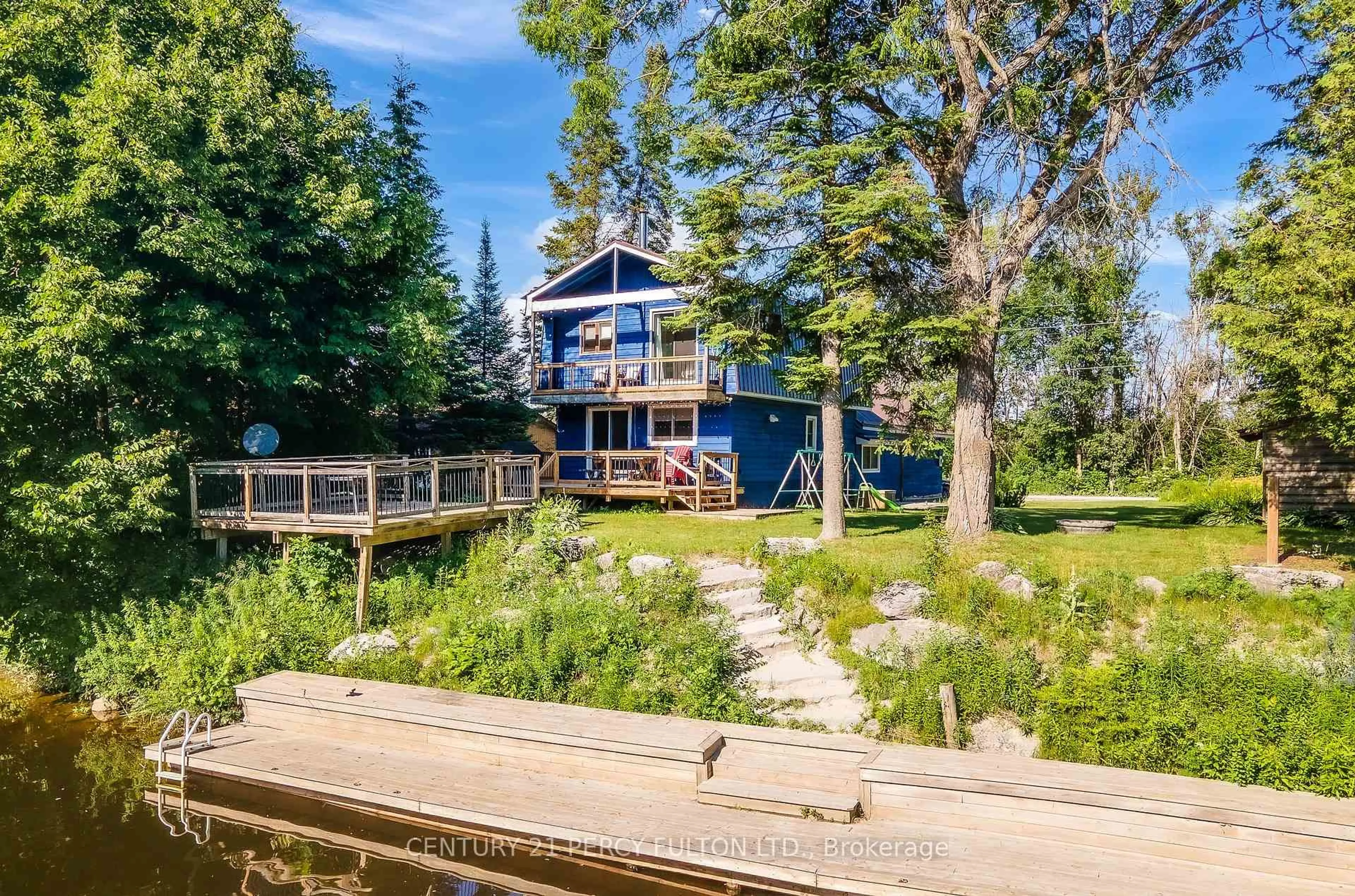 A pic from outside/outdoor area/front of a property/back of a property/a pic from drone, water/lake/river/ocean view for 79 Brook Rd, Kawartha Lakes Ontario K0M 1N0