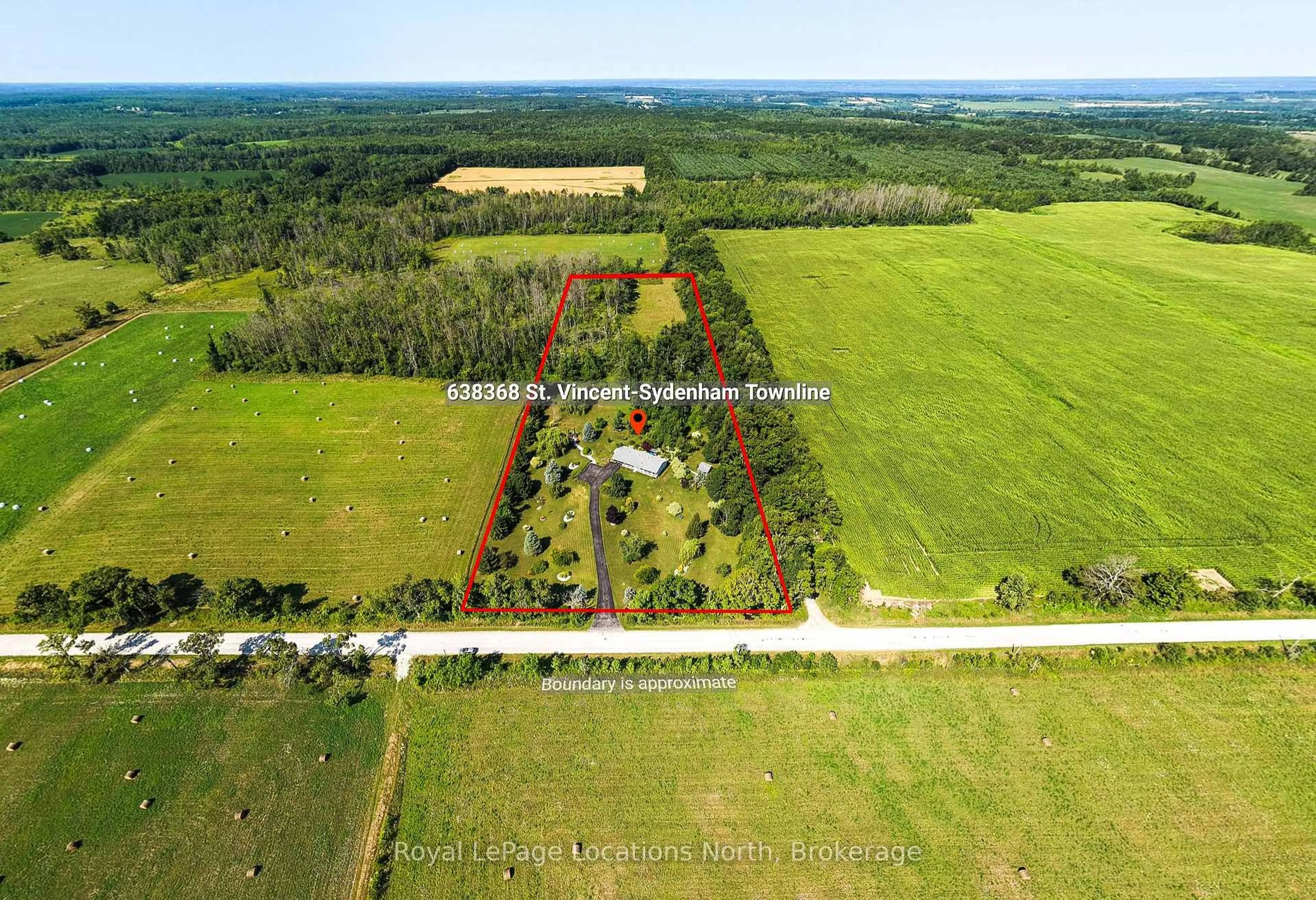 A pic from outside/outdoor area/front of a property/back of a property/a pic from drone, unknown for 638368 St. Vincent-Sydenham Townline, Meaford Ontario N4K 5W4