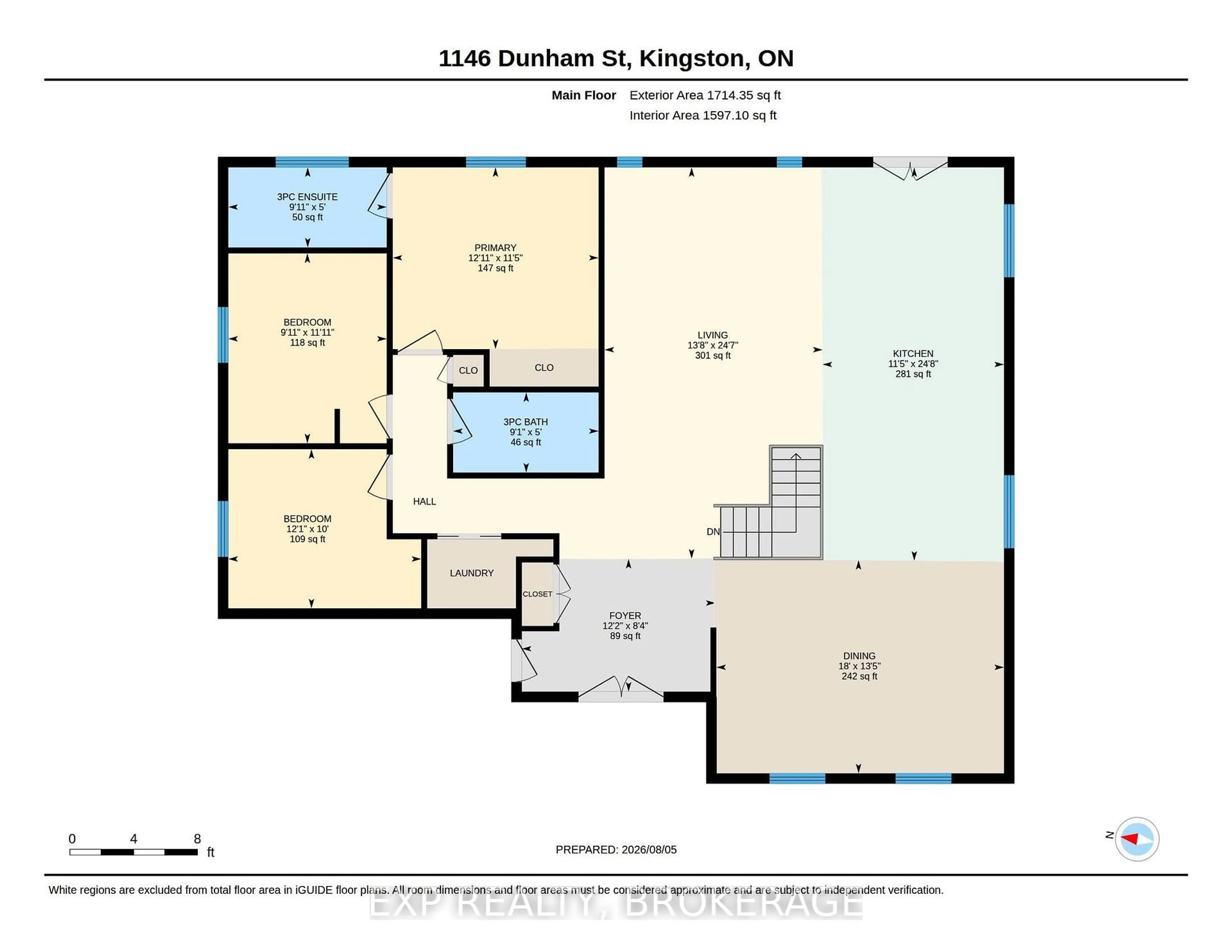 Floor plan for 1146 DUNHAM St, Kingston Ontario K7P 2L5