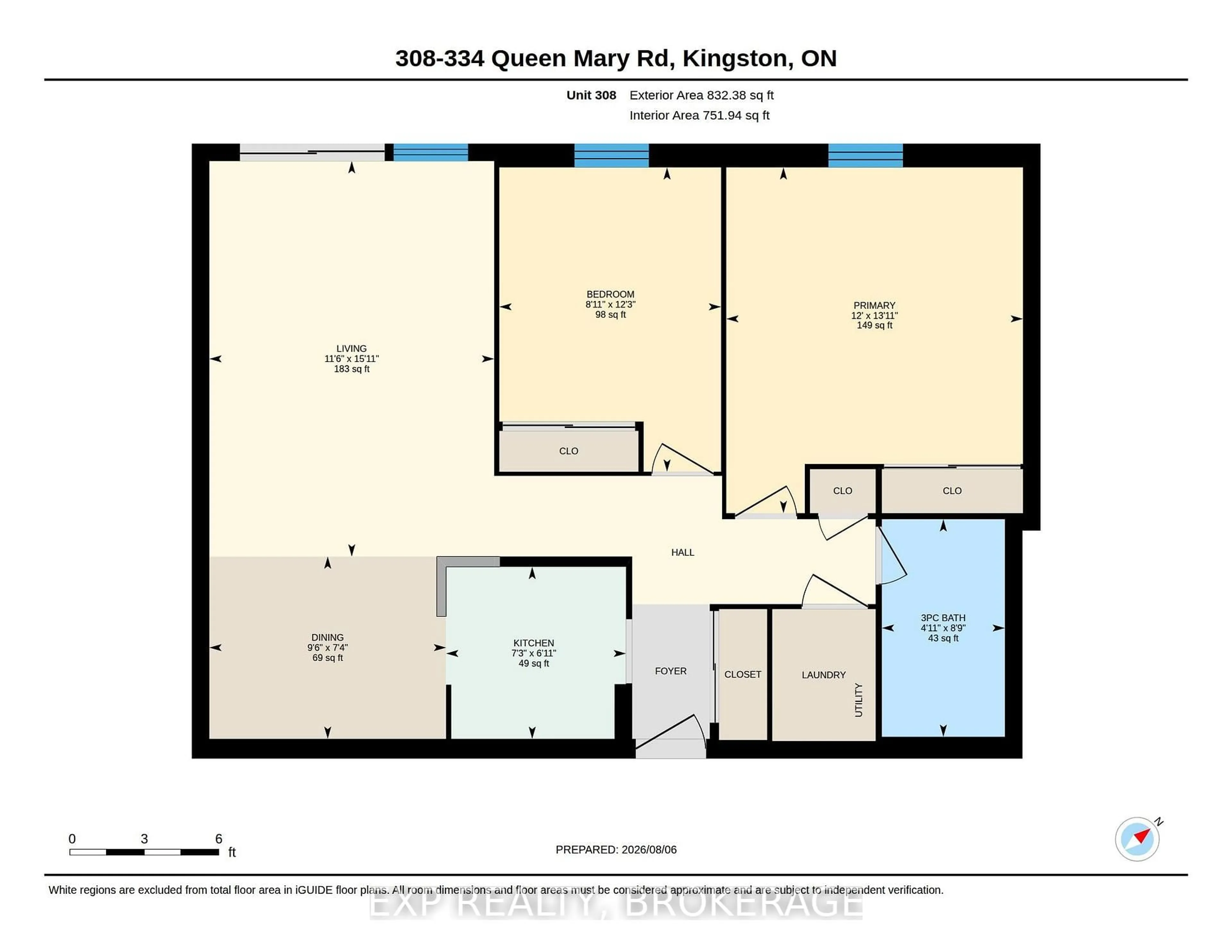 Floor plan for 334 QUEEN MARY Rd #308, Kingston Ontario K7M 7E7