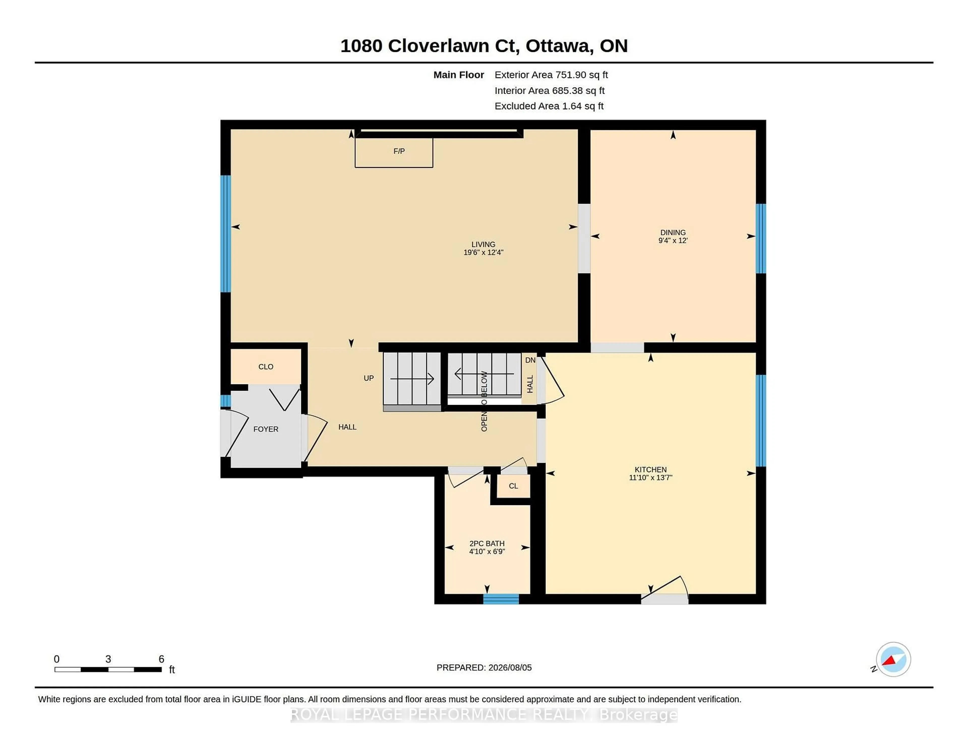 Floor plan for 1080 Cloverlawn Crt, Ottawa Ontario K1J 6V8