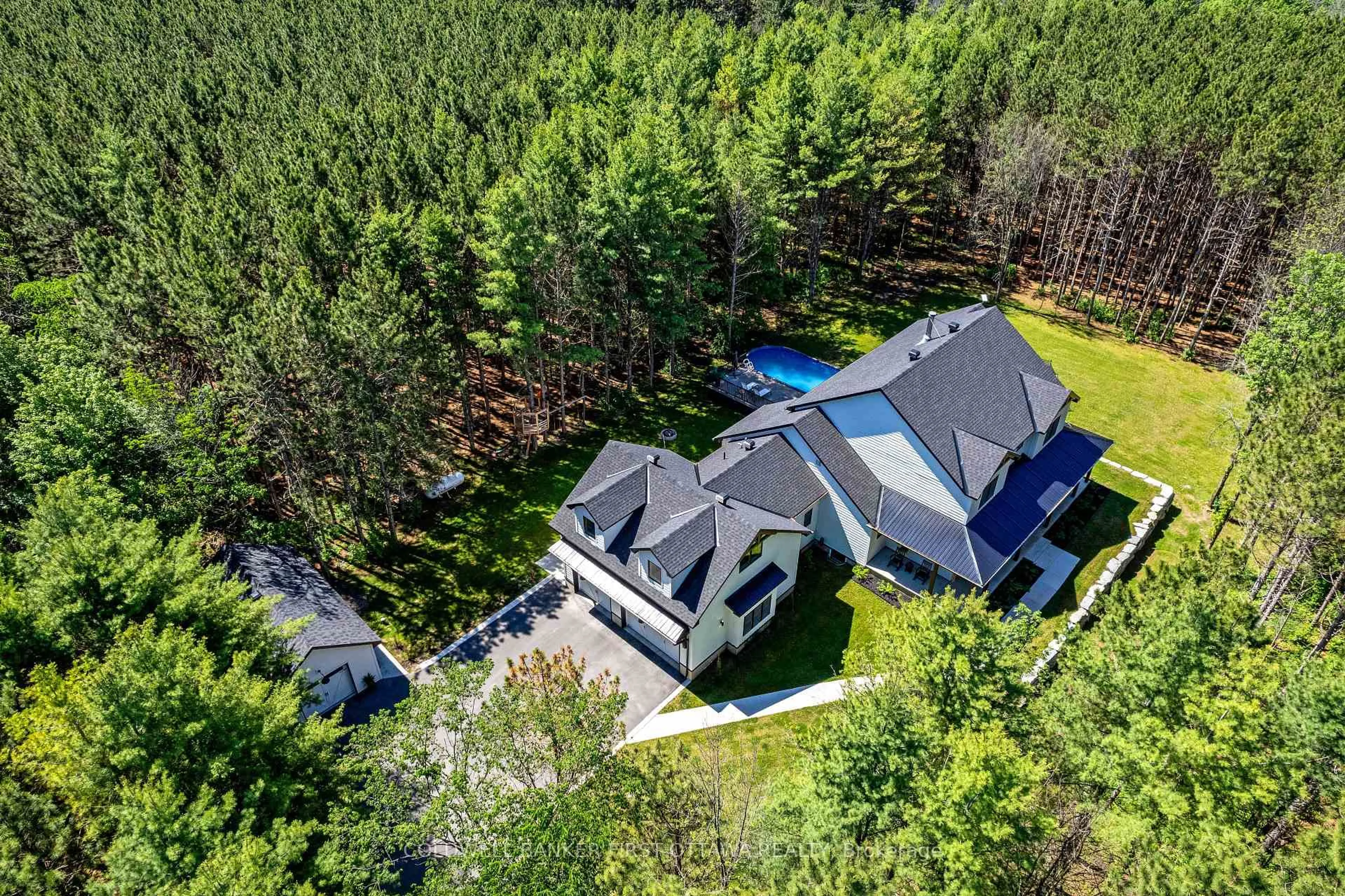 A pic from outside/outdoor area/front of a property/back of a property/a pic from drone, forest/trees view for 793 Powers Rd, Perth Ontario K7H 3C5