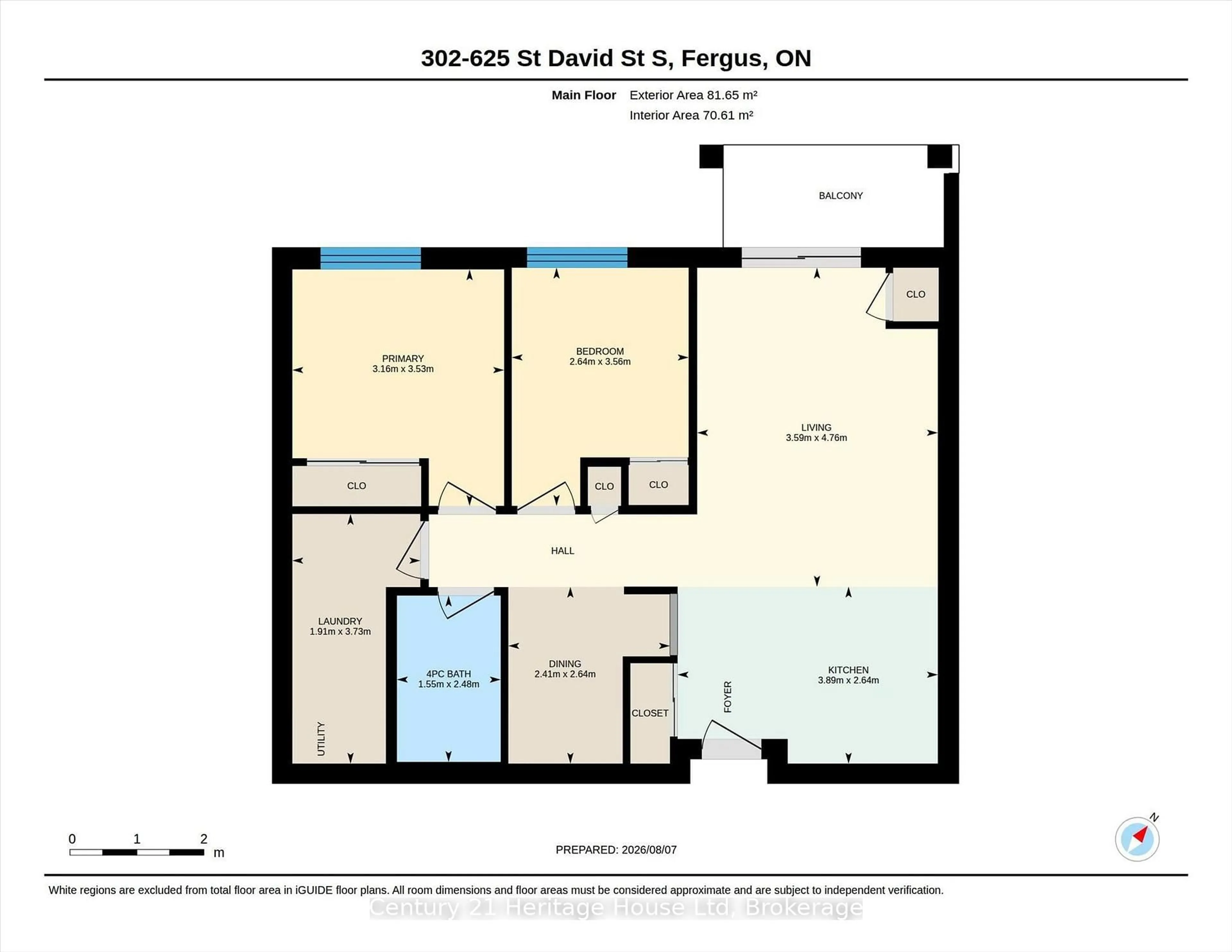Floor plan for 625 St David St #302, Centre Wellington Ontario N1M 0A8