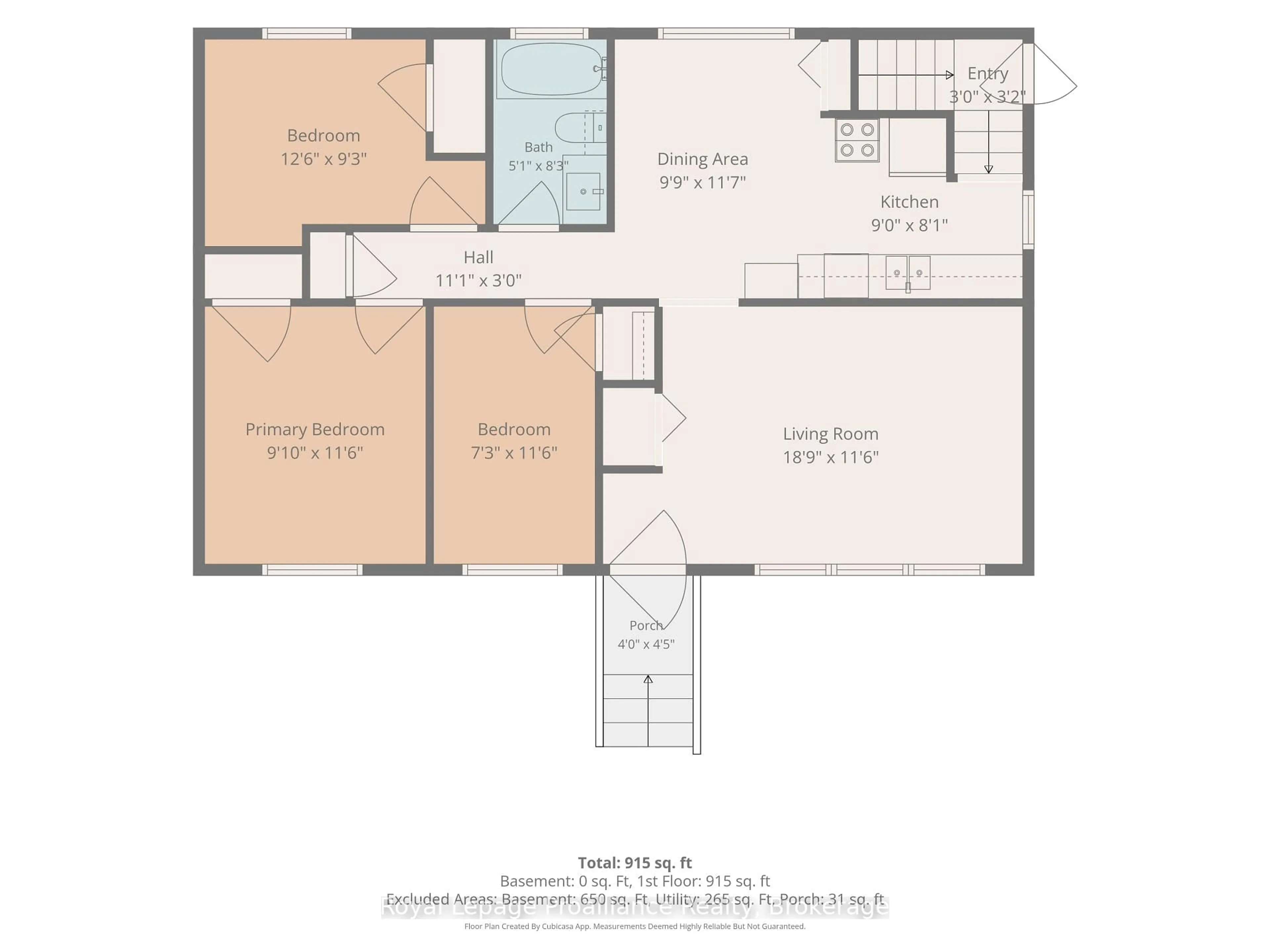 Floor plan for 26 James St, Quinte West Ontario K8V 2W9