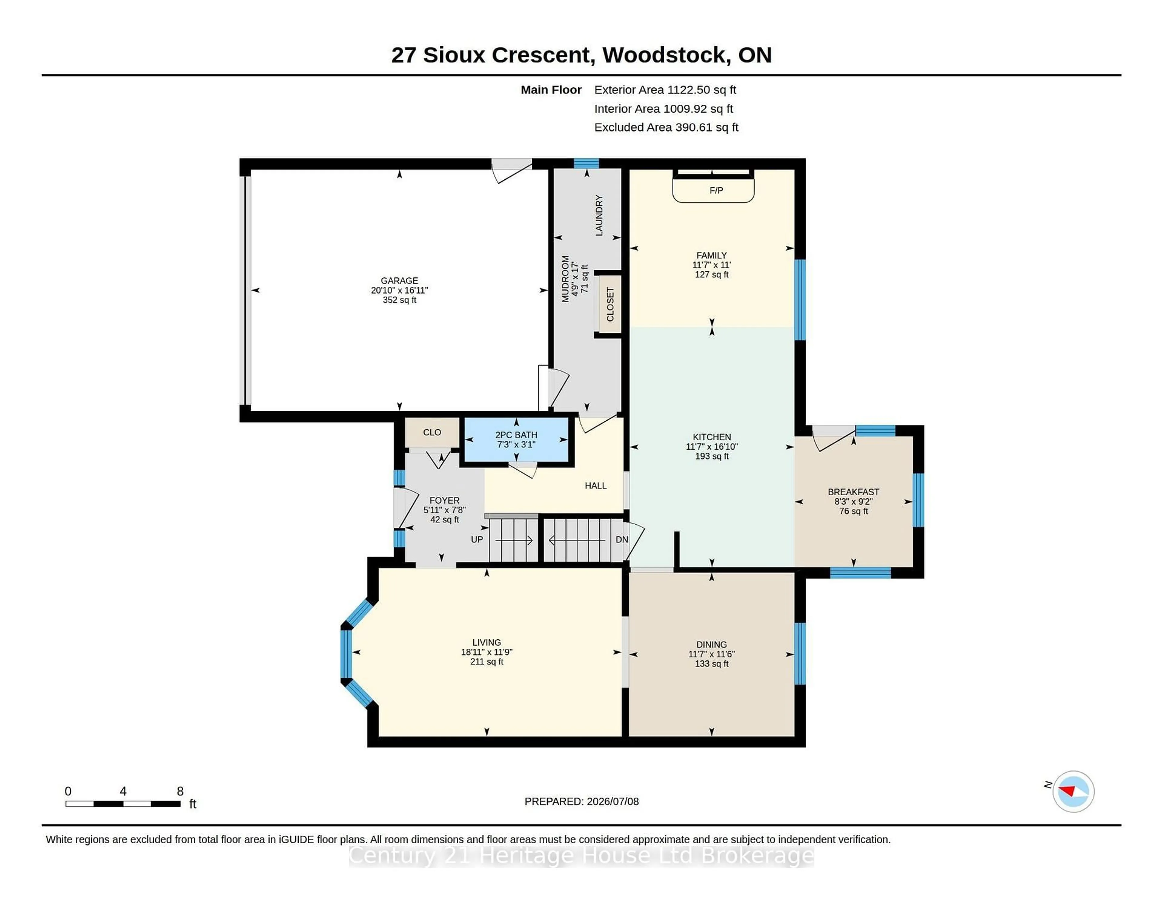 Floor plan for 27 SIOUX Cres, Woodstock Ontario N4T 1G2