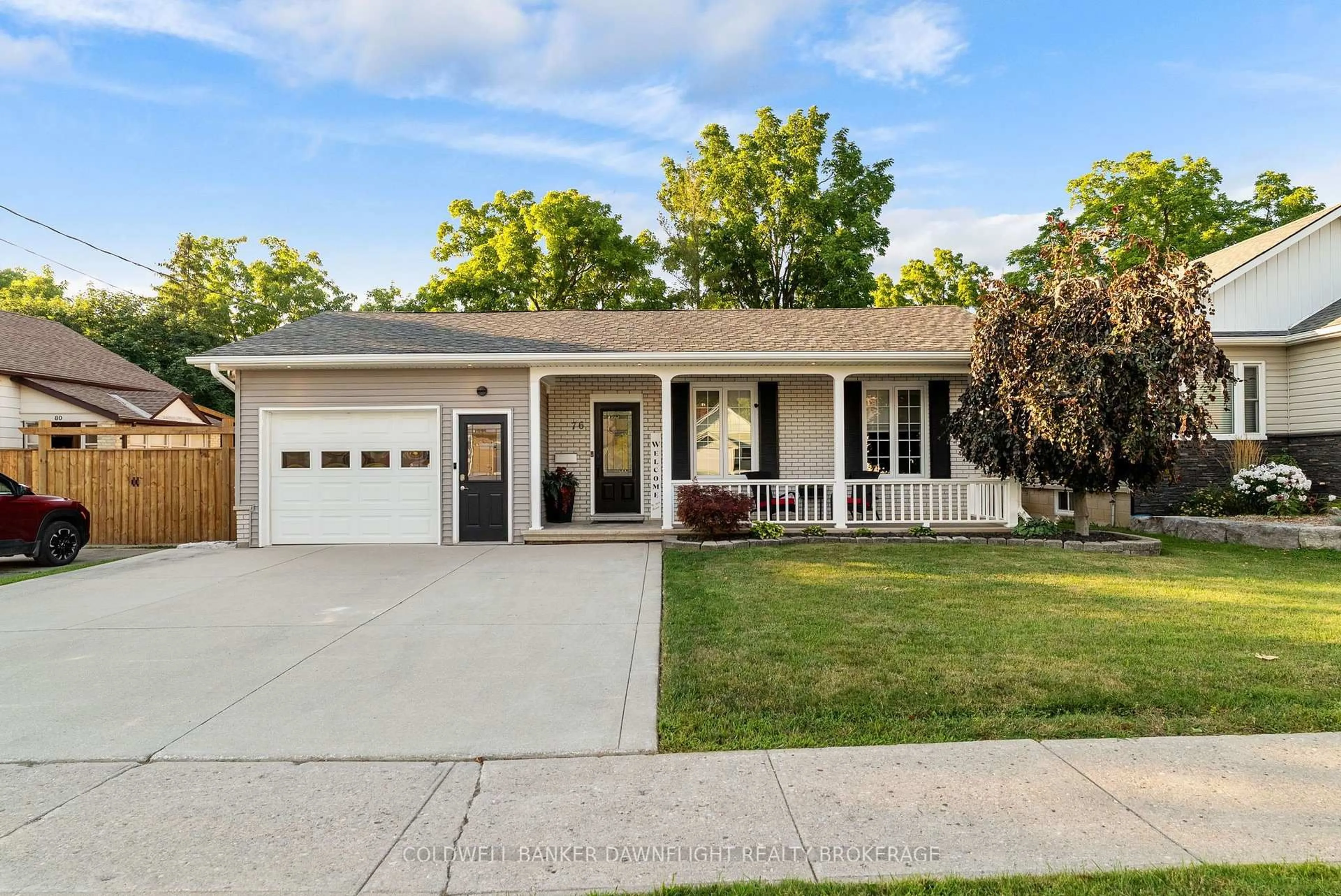 Home with vinyl exterior material, street for 76 Sanders St, South Huron Ontario N0M 1S2